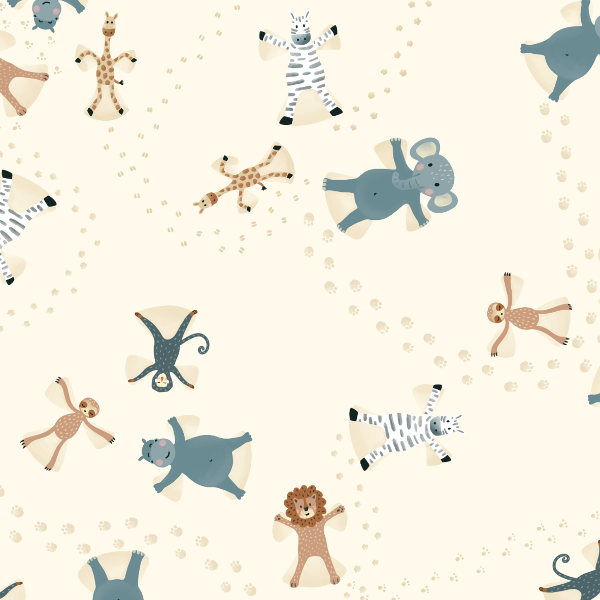Organic fabric - Safari Luxe Sandengel Tiere
