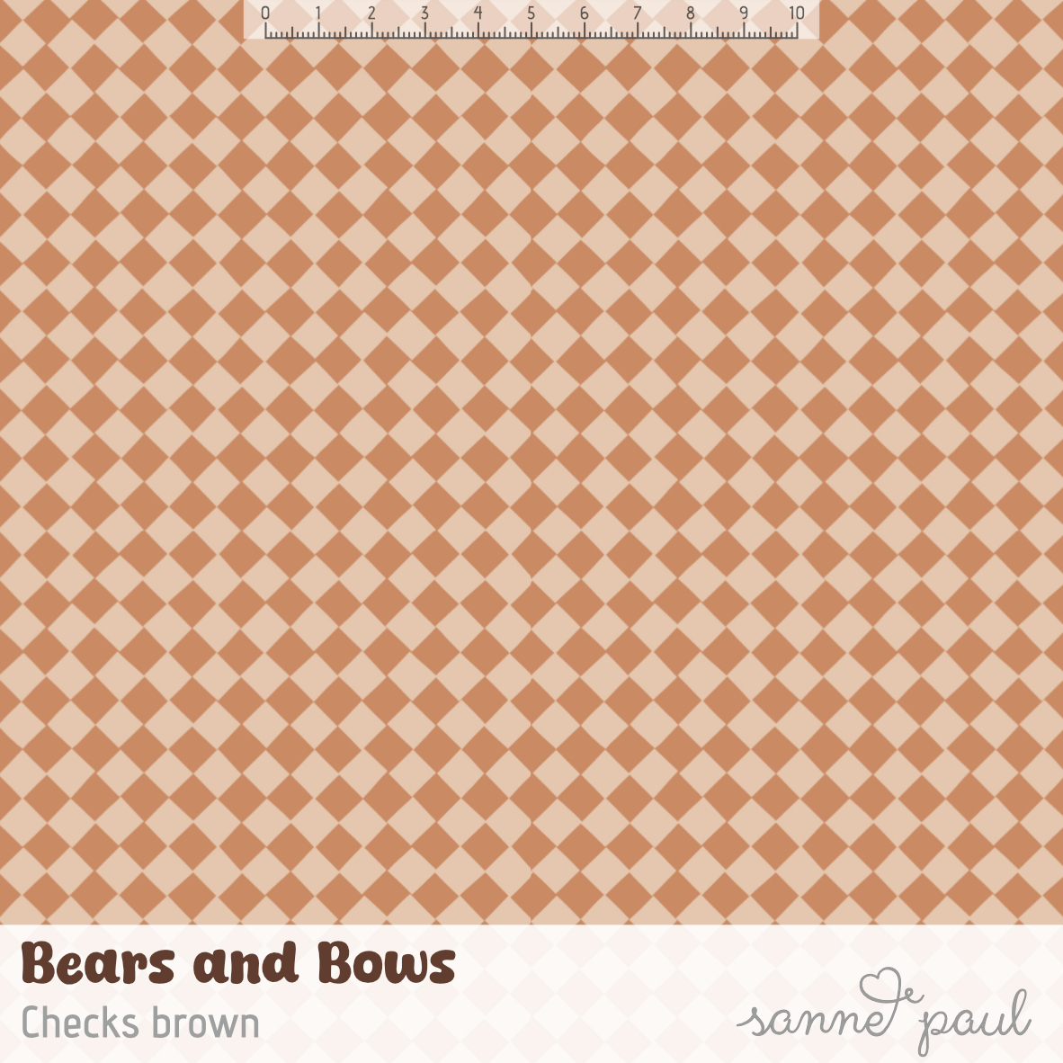 Bio Stoff - Bears And Bows Checks Brown von Sanne Paul in braun