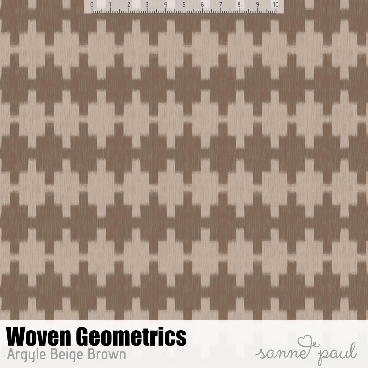 Bio Stoff - Woven Geometrics Argyle beige, braun