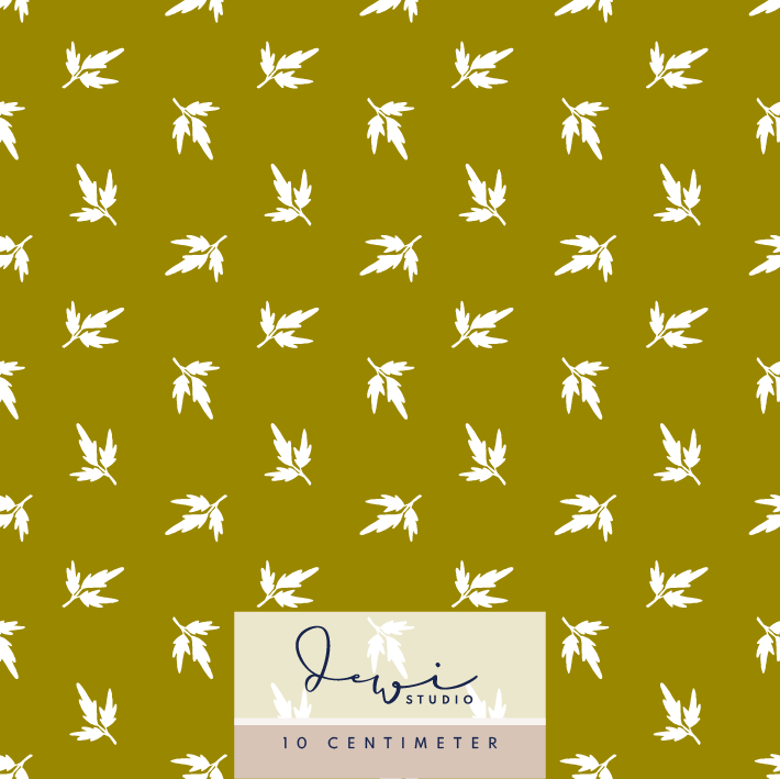 Bio Webware Stoff  -  Windflower Leaves Khaki  - DewiStudio, grün, Floral & Blumen, 100% Bio-Baumwolle
