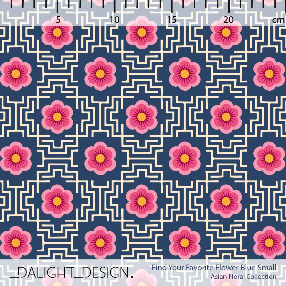 Bio Stoff - Find Your Favorite Flower Blue Small von Dalight Design in blau