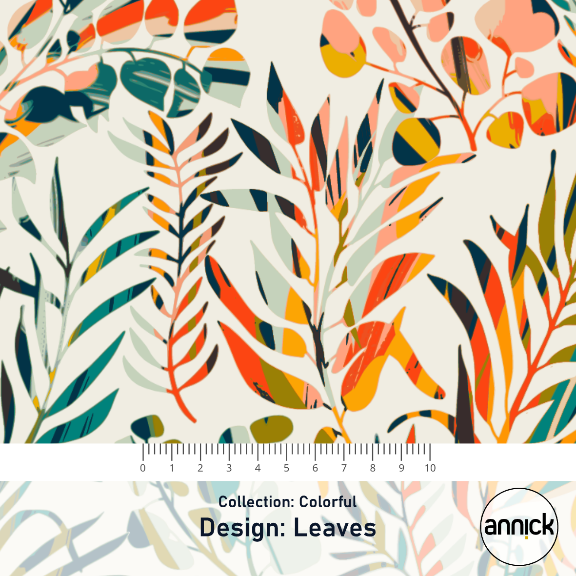 Bio Stoff  - Colorful Leaves - Annick, bunt, Tiere