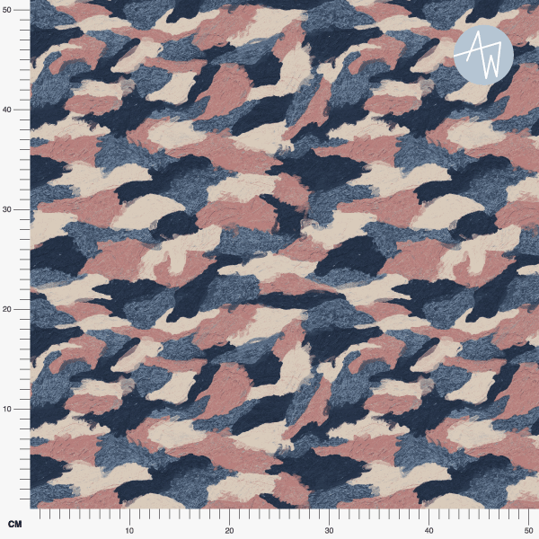 Bio Stoff  - Painted Camouflage blau