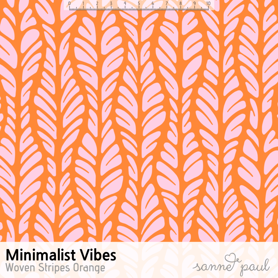 Bio Stoff - Minimalist Vibes Woven Stripes Orange von Sanne Paul in orange