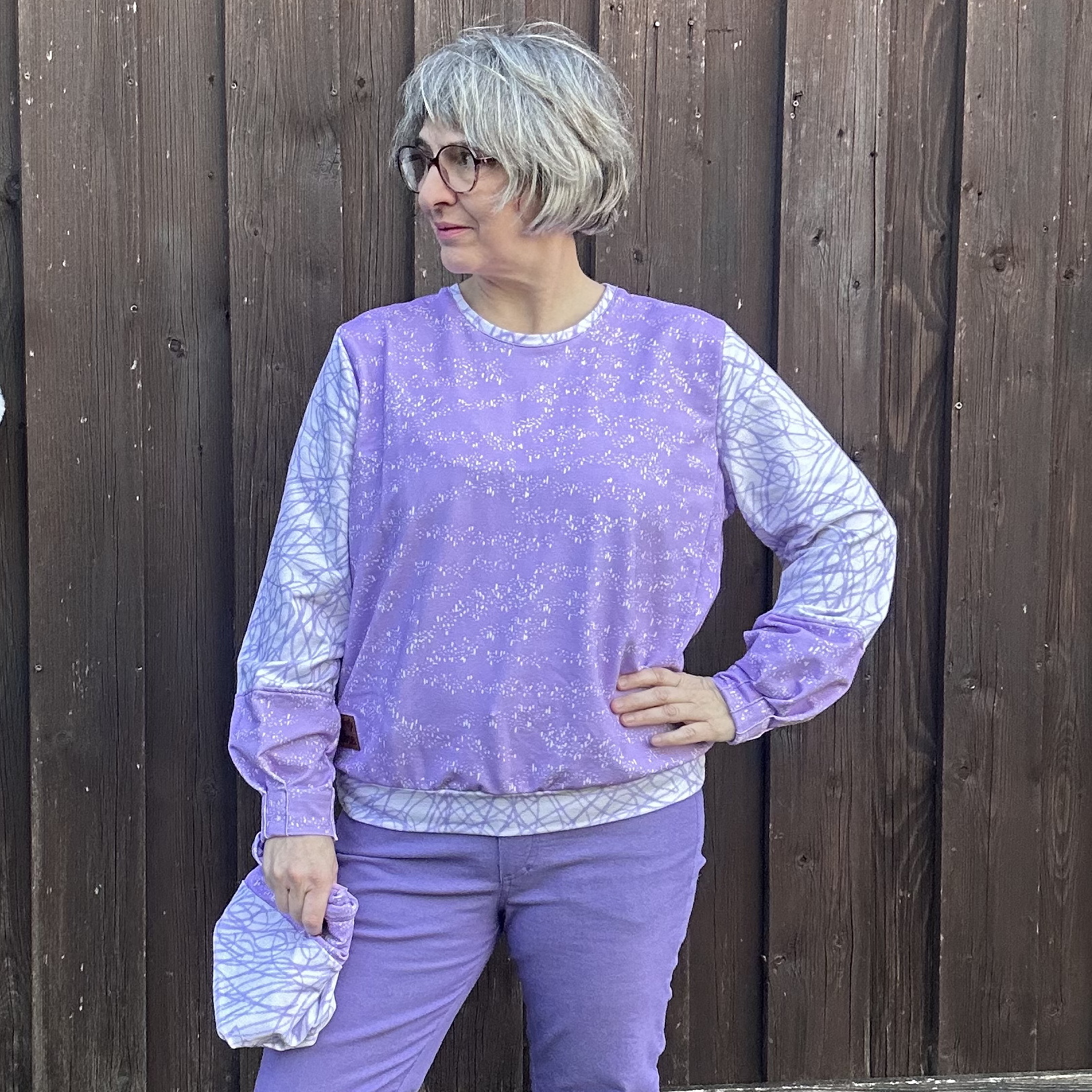 Bio Stoff - Schneegestöber creme, frostyflieder