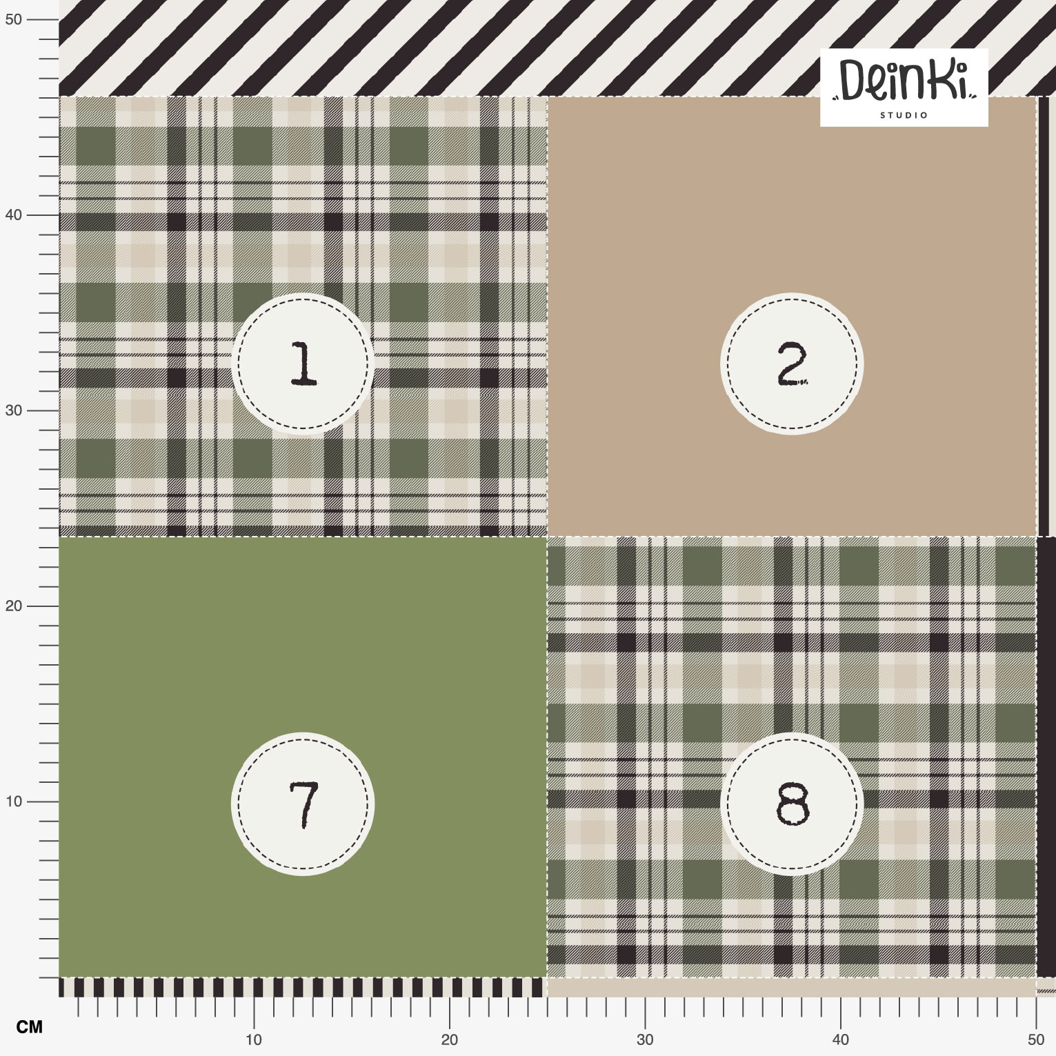 Bio Stoff  - 1m Panel Adventkalender Scandi