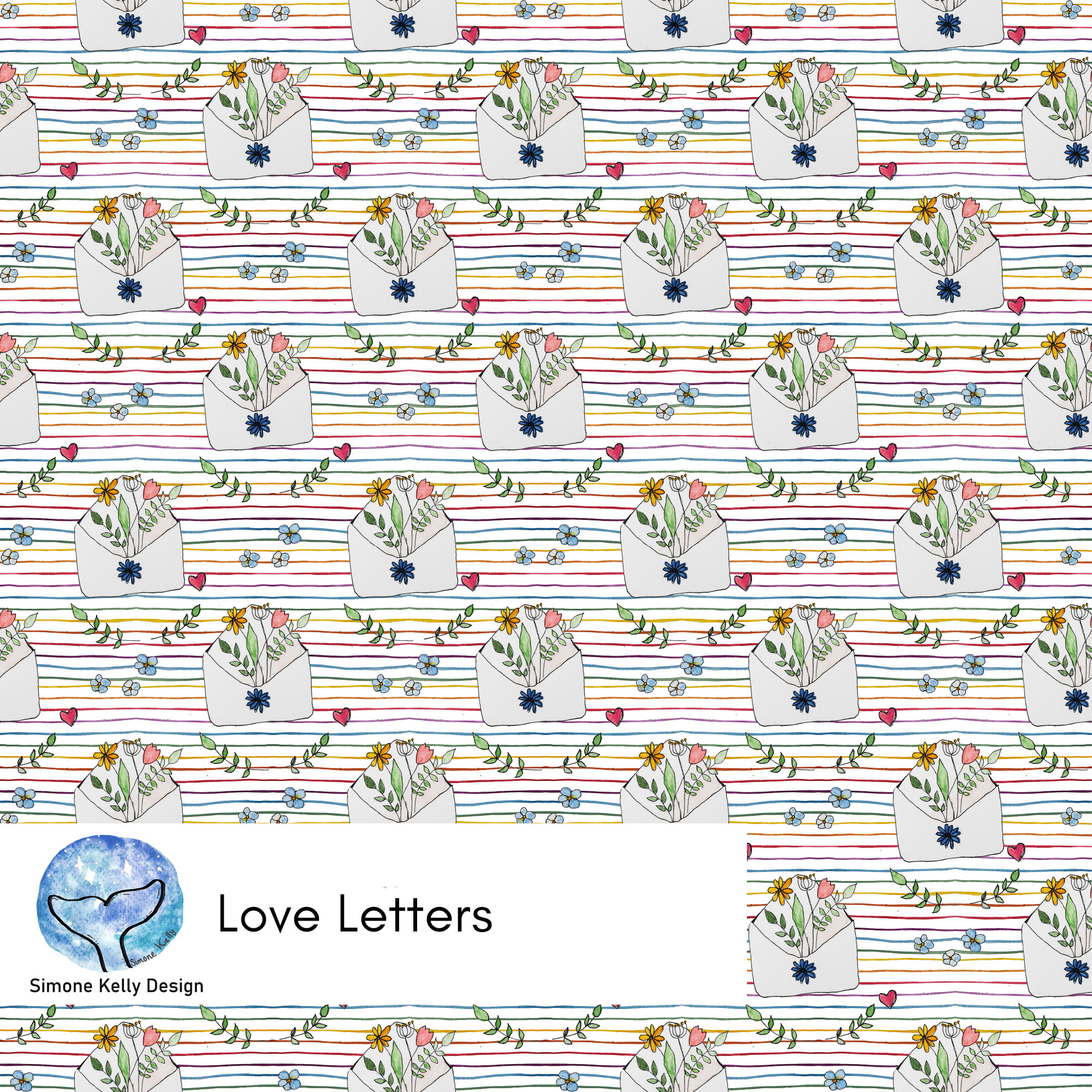 Bio Stoff - Loveletters by Simone Kelly in colorful