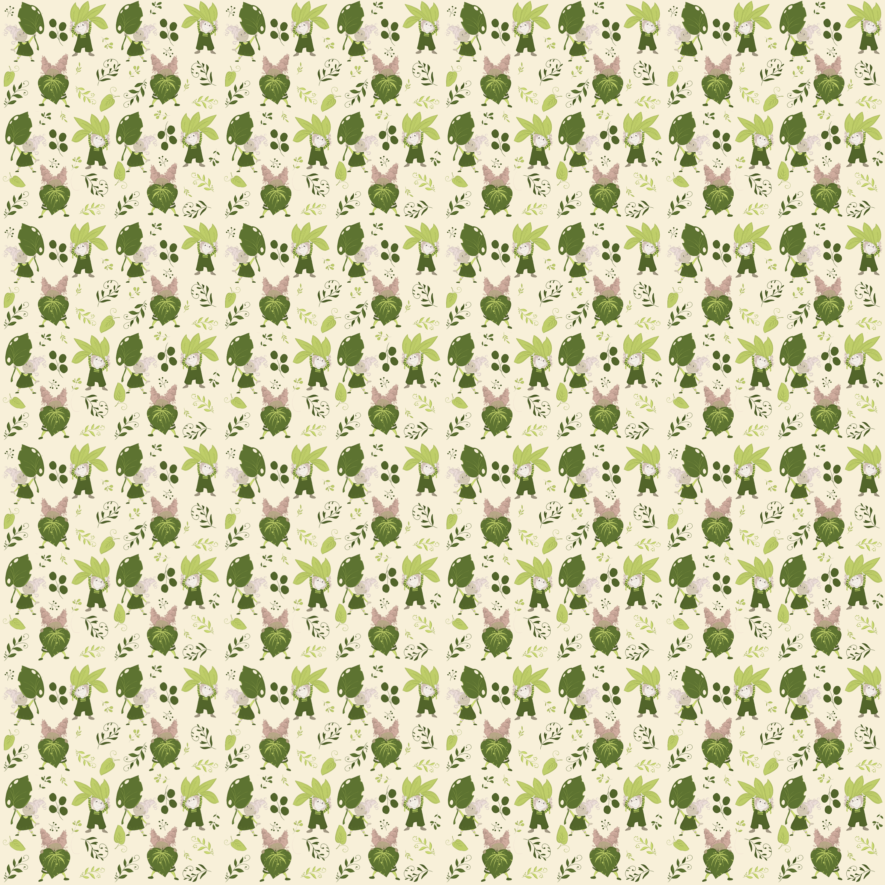 Bio Stoff  -  Botanical Fairytale beige, klein