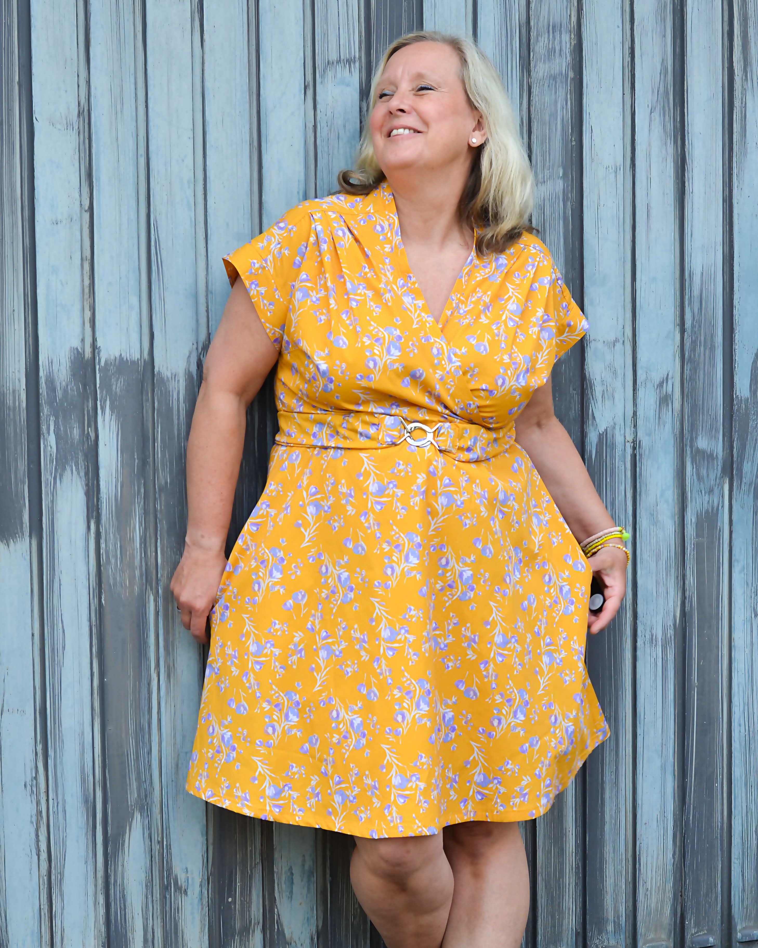 Organic fabric - Cottage Flower orange