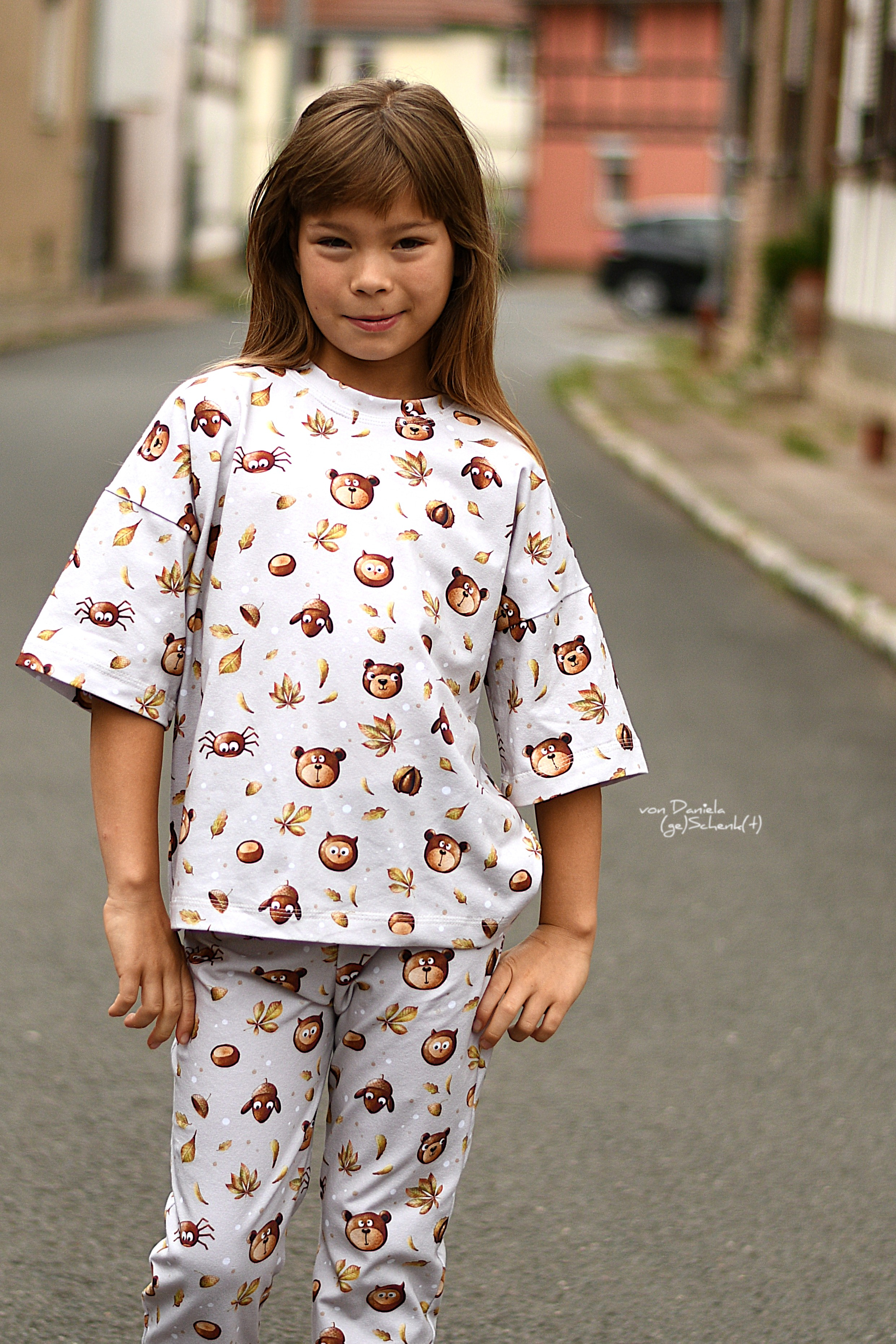 Organic Fabric - Chestnut Animal Heads Cream by Pretty Little Pigs in cream Organic Fabric - Chestnut Animal Heads Cream by Pretty Little Pigs in cream