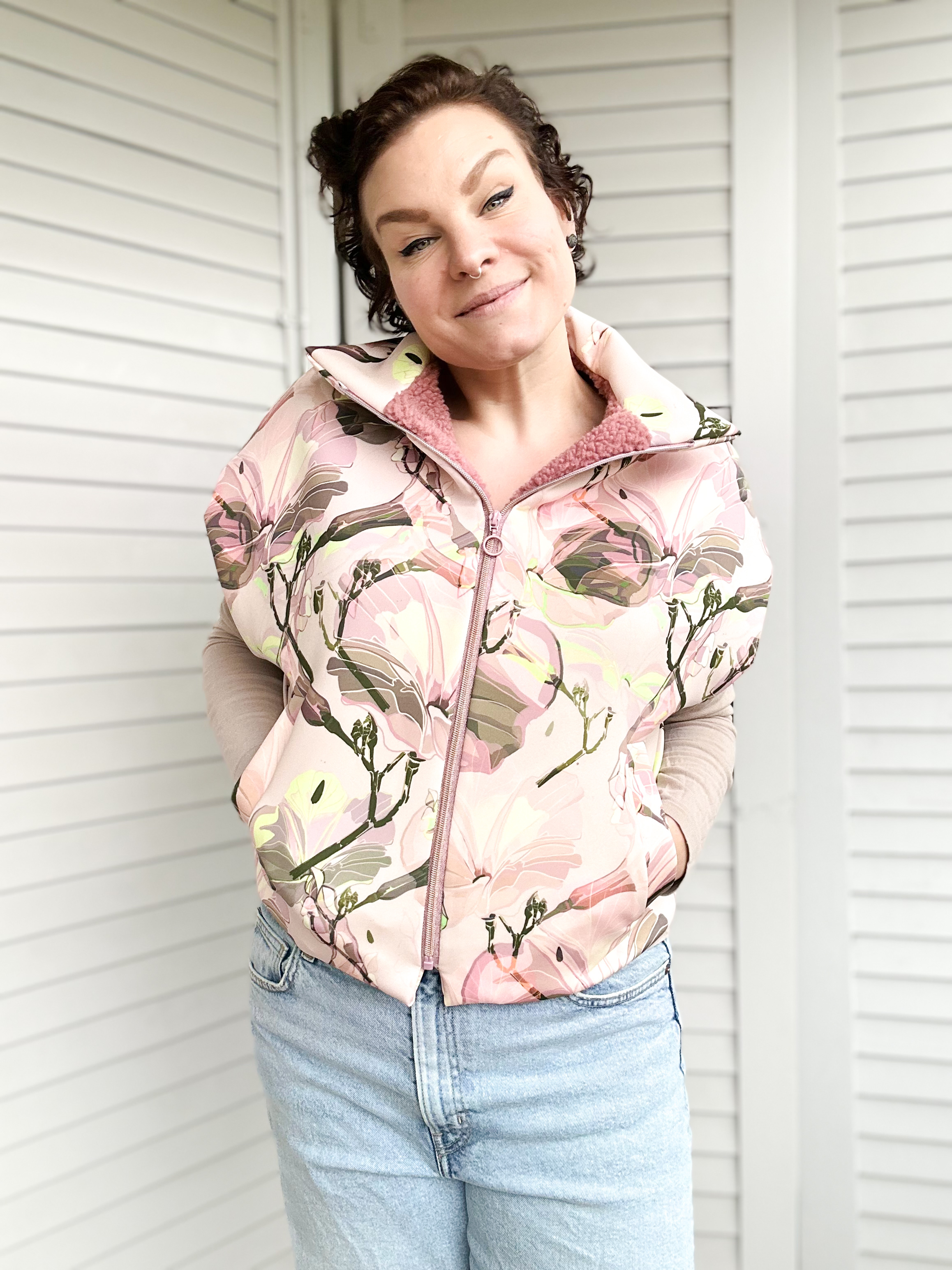 Organic fabric  - Deepflower rose