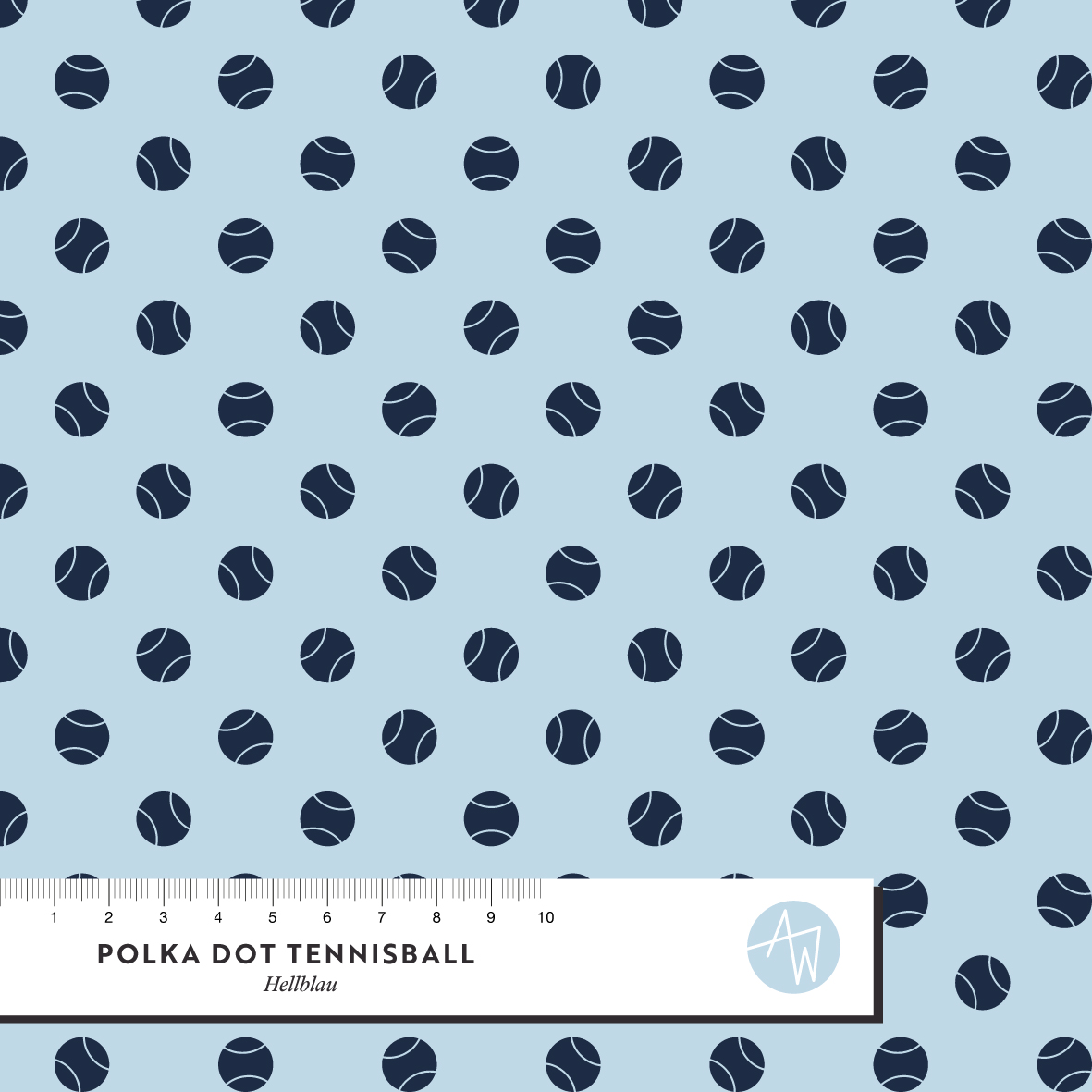 Bio Stoff  - Polka Dot Tennisball Hellblau - AlexandraWeise, blau, Punkte, Sport