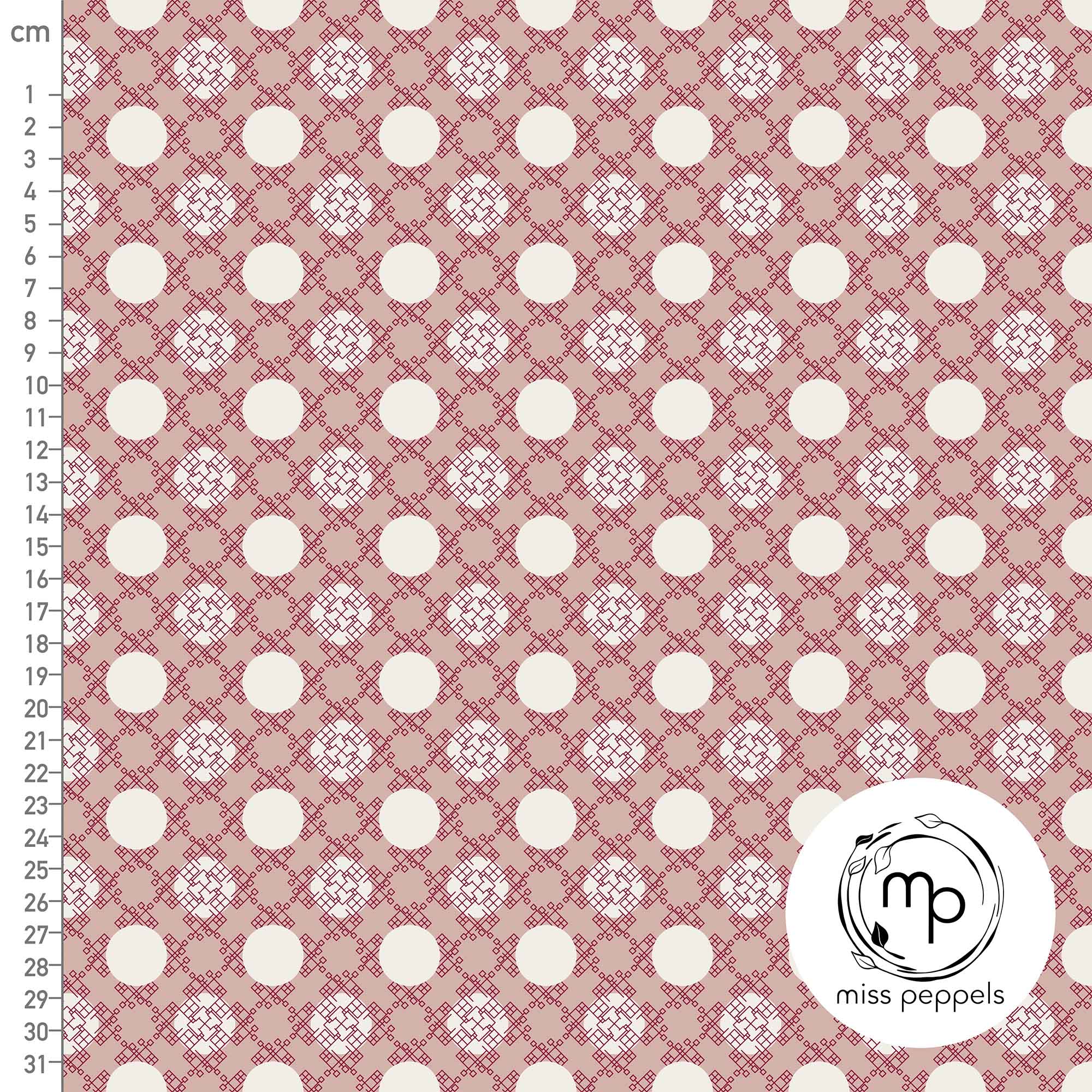 Bio Summersweat Stoff  -   Asia Punkte Weiß Rosa - misspeppels, Punkte, Rosa, Breite 150 cm