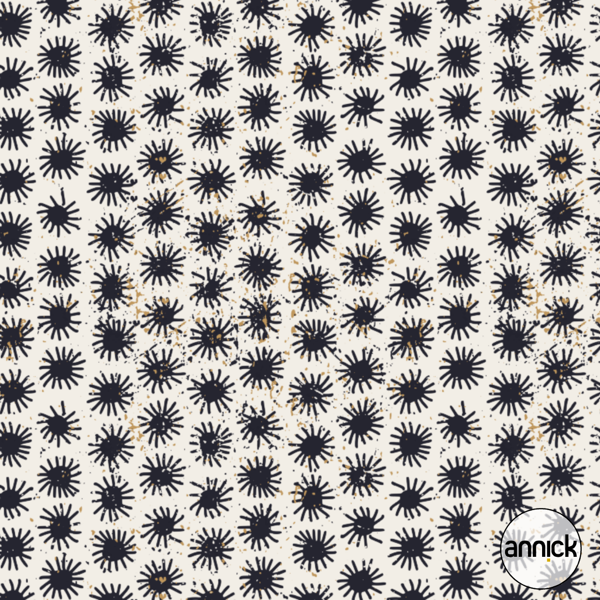 Bio Fabric - Nordic Living Sun Dark Blue by Annick in blue Bio Fabric - Nordic Living Sun Dark Blue by Annick in blue