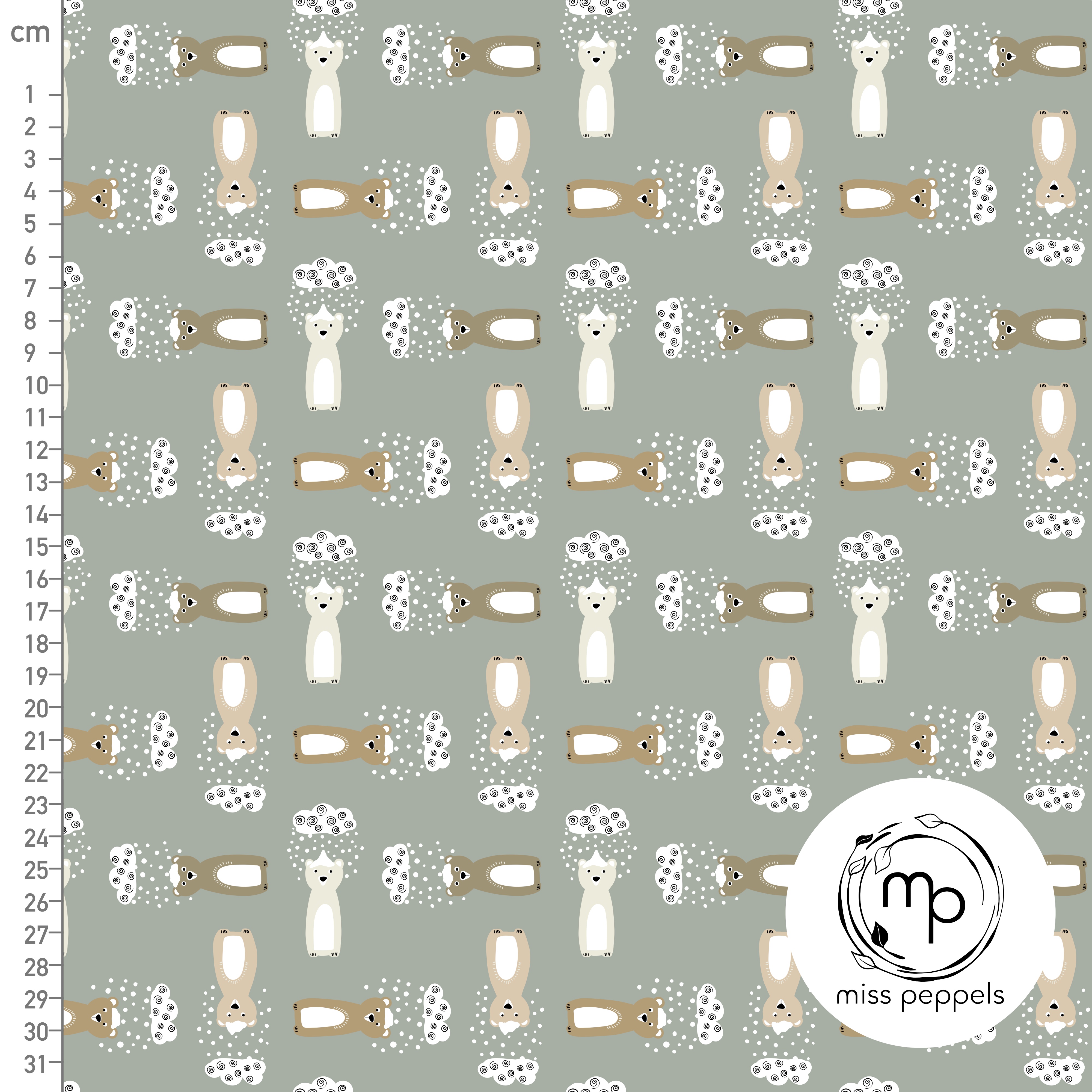 Bio Stoff  - Tanz Bären Beige - misspeppels, Tiere, Kinder, beige