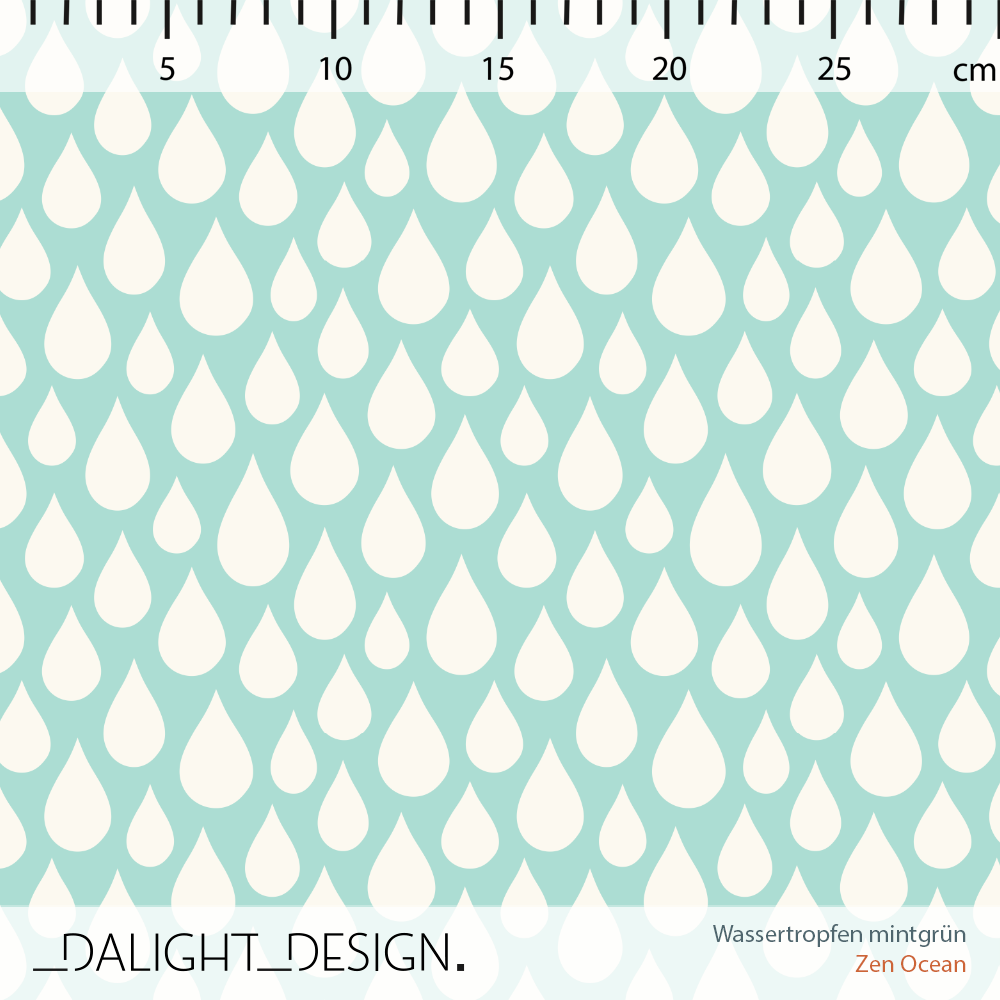  Bio Stoff - Wassertropfen mintgrün