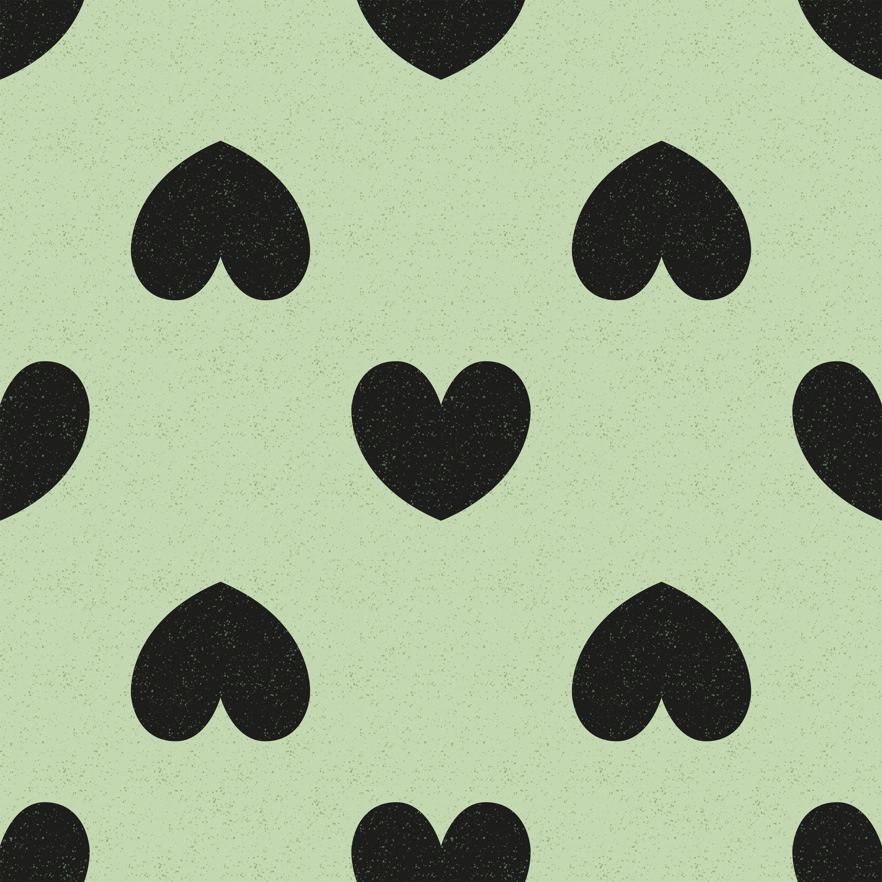 Bio Stoff - Oversize Hearts grün