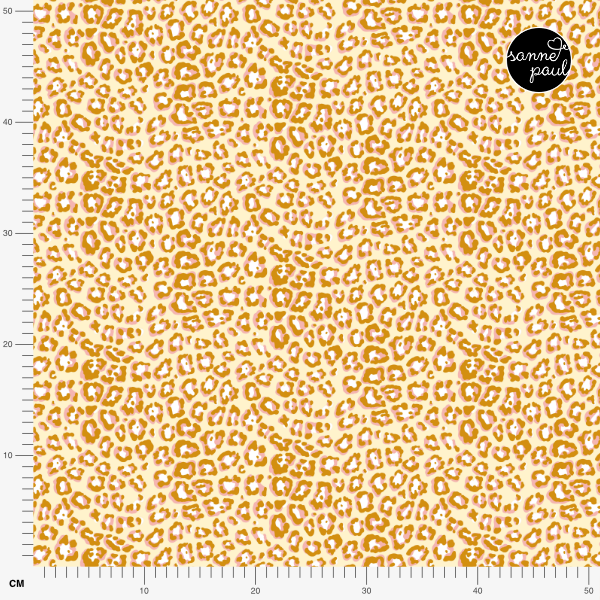 Organic fabric - Safari Luxe Leoprint yellow, ochre