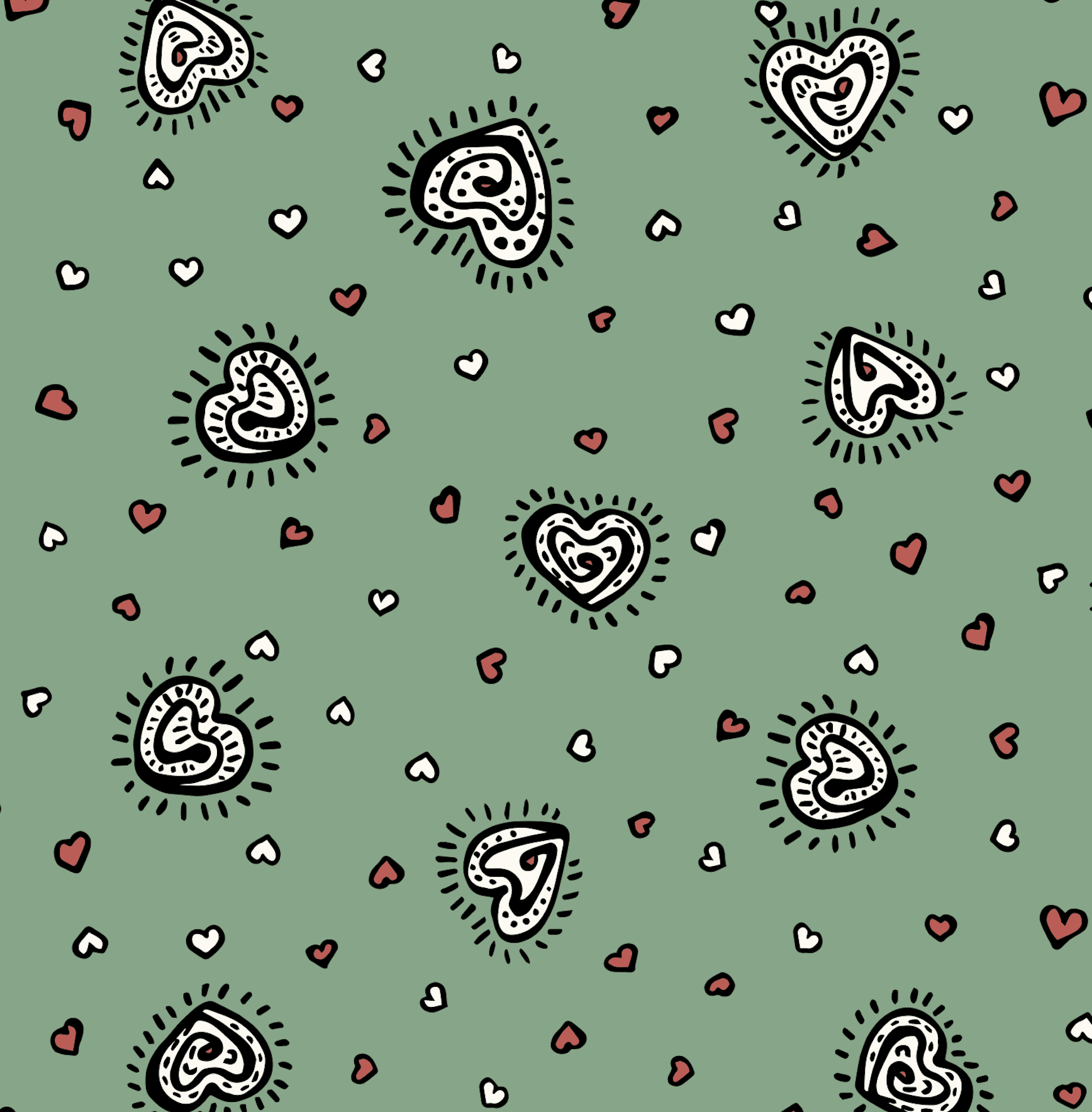 Bio Stoff  - Beating Hearts grün