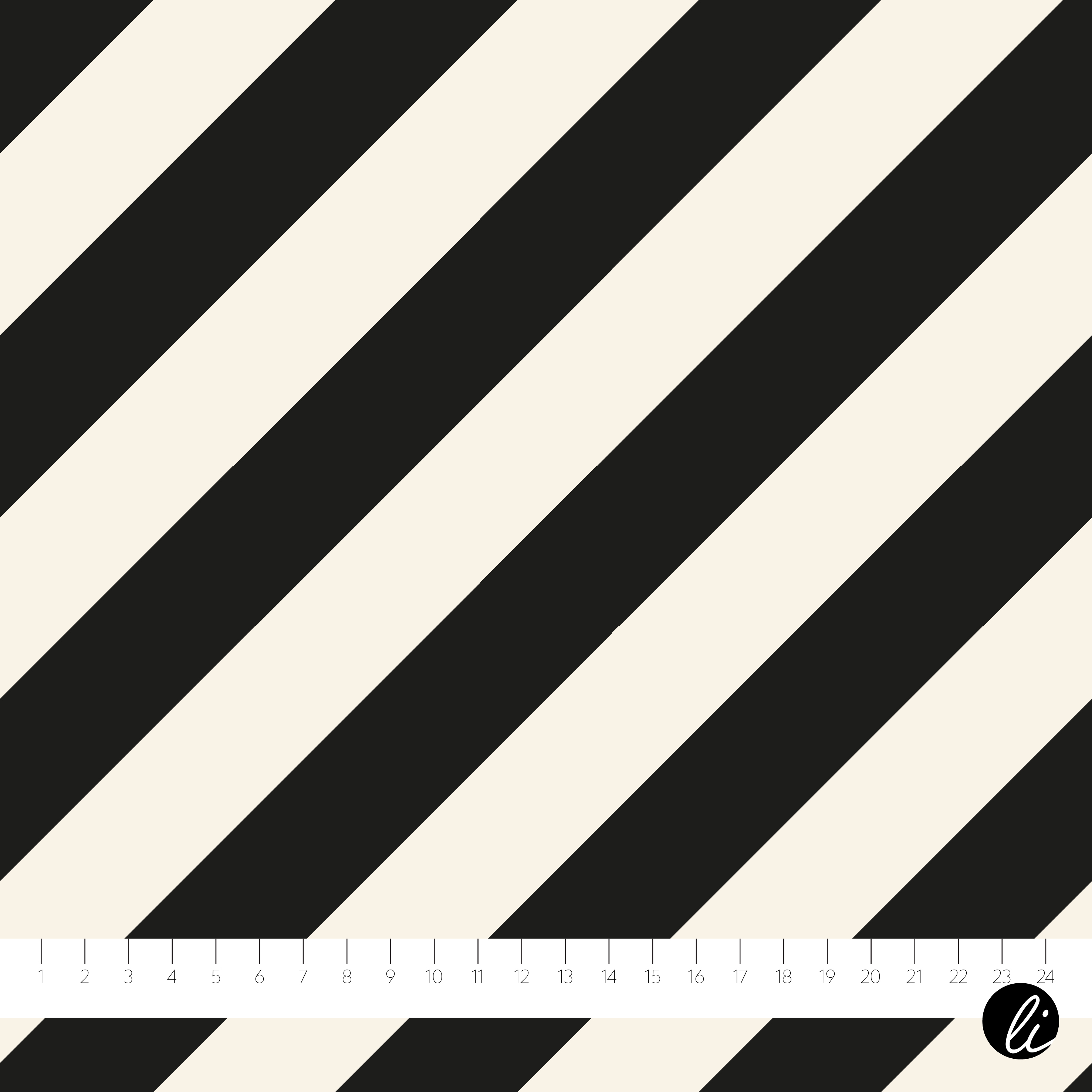 Bio Stoff  - Diagonalstreifen Schwarz- AndreaLiesert, schwarz, Streifen