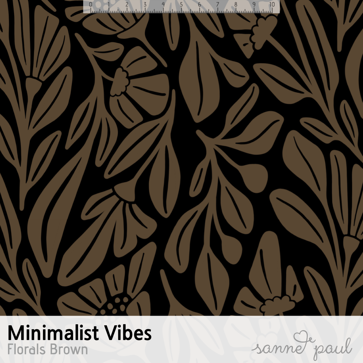 Bio Stoff - Minimalist Vibes Florals Brown von Sanne Paul in braun