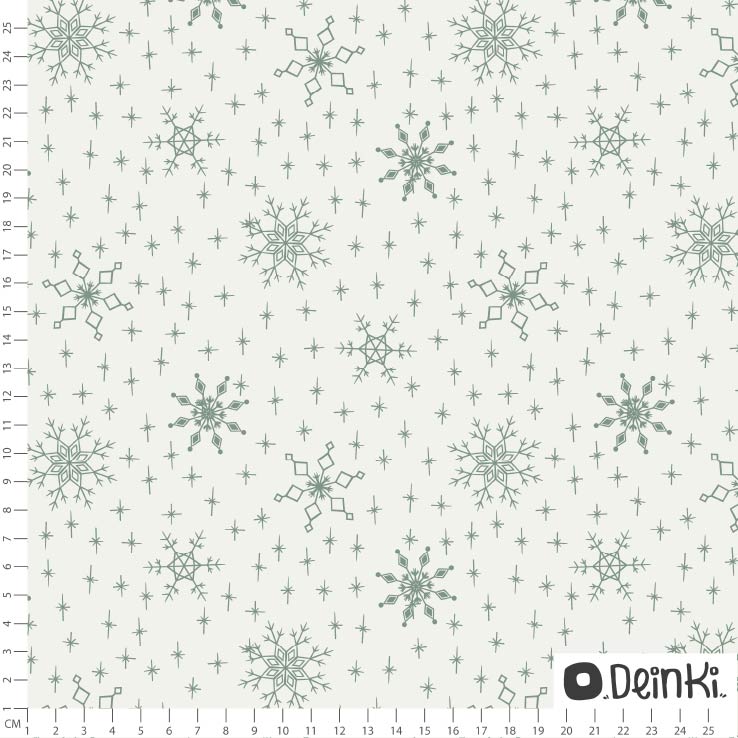 Bio Stoff - Schneeflocken und Funken mint