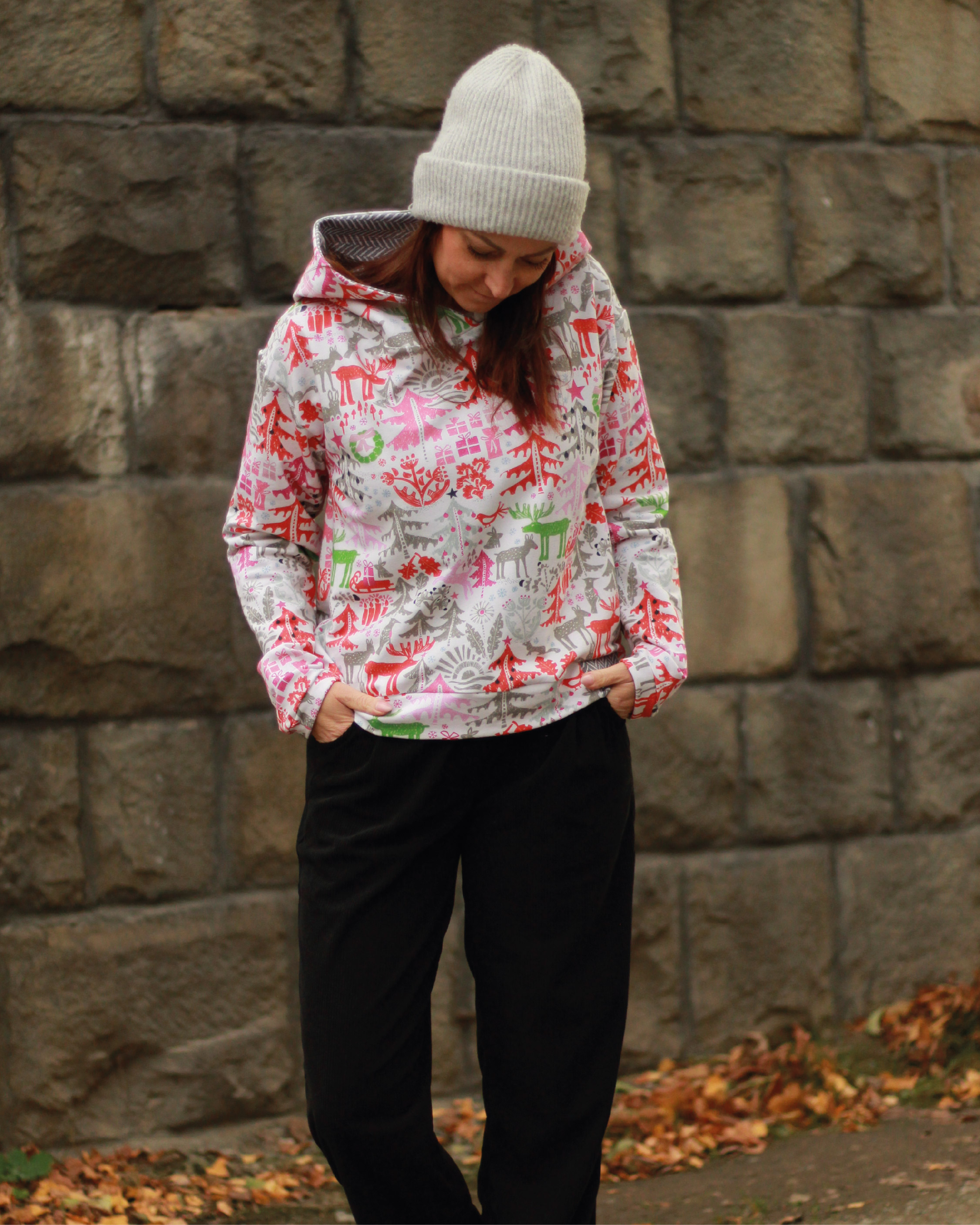 Bio Stoff - Colorful Christmas Winter Forest 