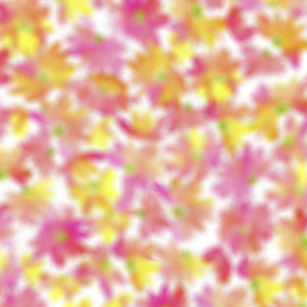 Bio Stoff - Blurry Flowers orange - Kristin Tessen
