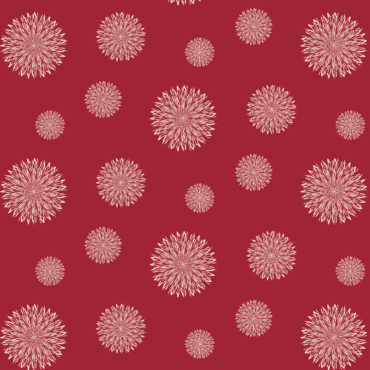 Bio Webware Stoff - Pompom Scarlet - EviRoider, Floral & Blumen, rot, 100% Baumwolle, Breite 150 cm