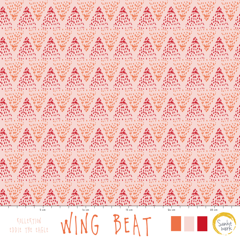 Bio Stoff - Wing Beat von Sanktwerk in rot und orange