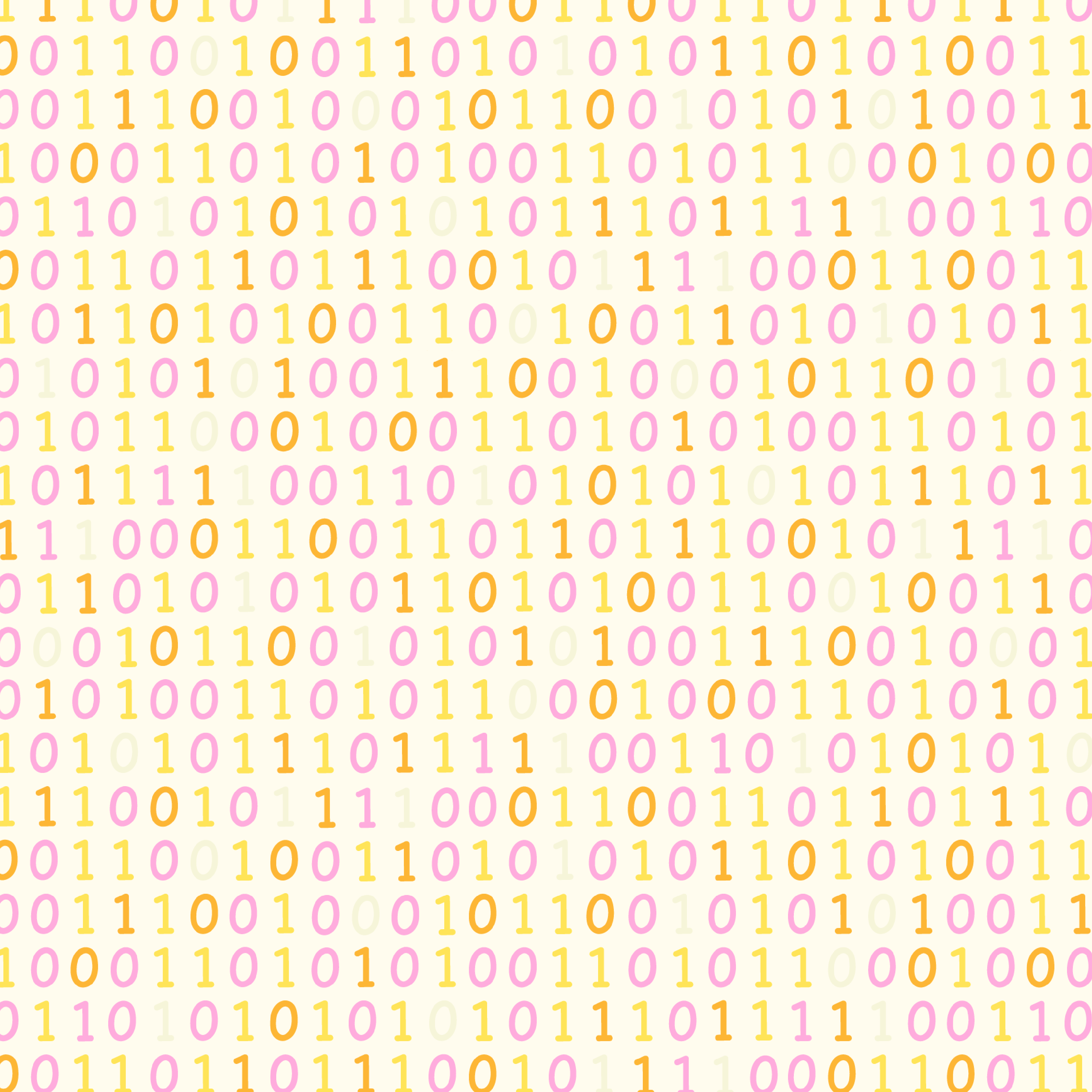 Bio Jersey Stoff  -  Binär Code Pastell  - LisaSanders, creme, Buchstaben & Zahlen, Breite 150 cm