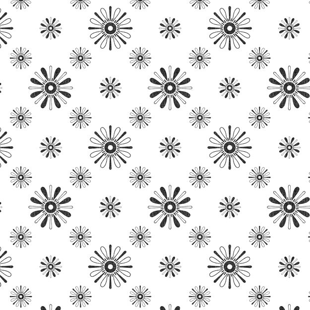 Bio Stoff - Scandi Ornamente schwarz - misspeppels