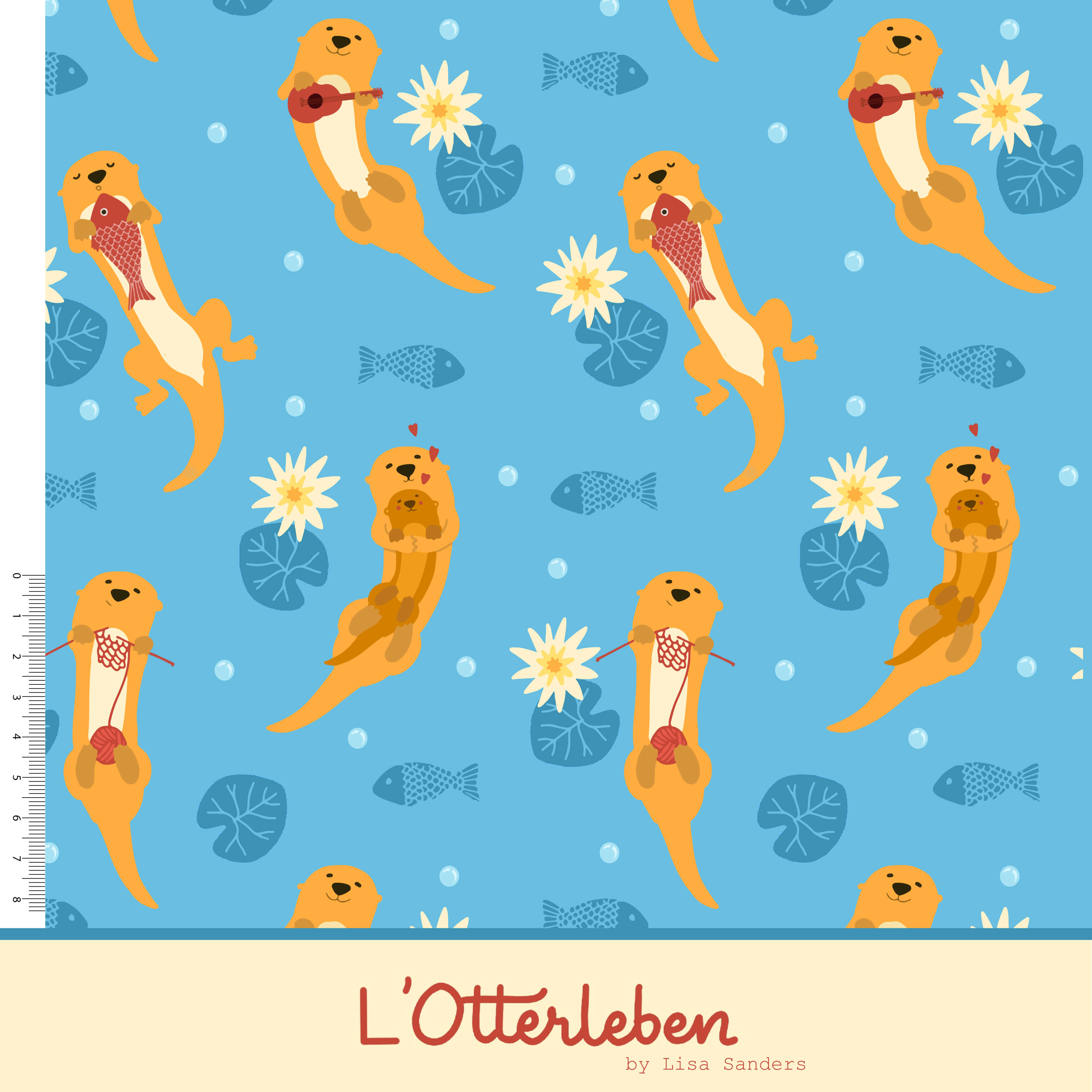 Organic fabric  -  L' Otterleben blue