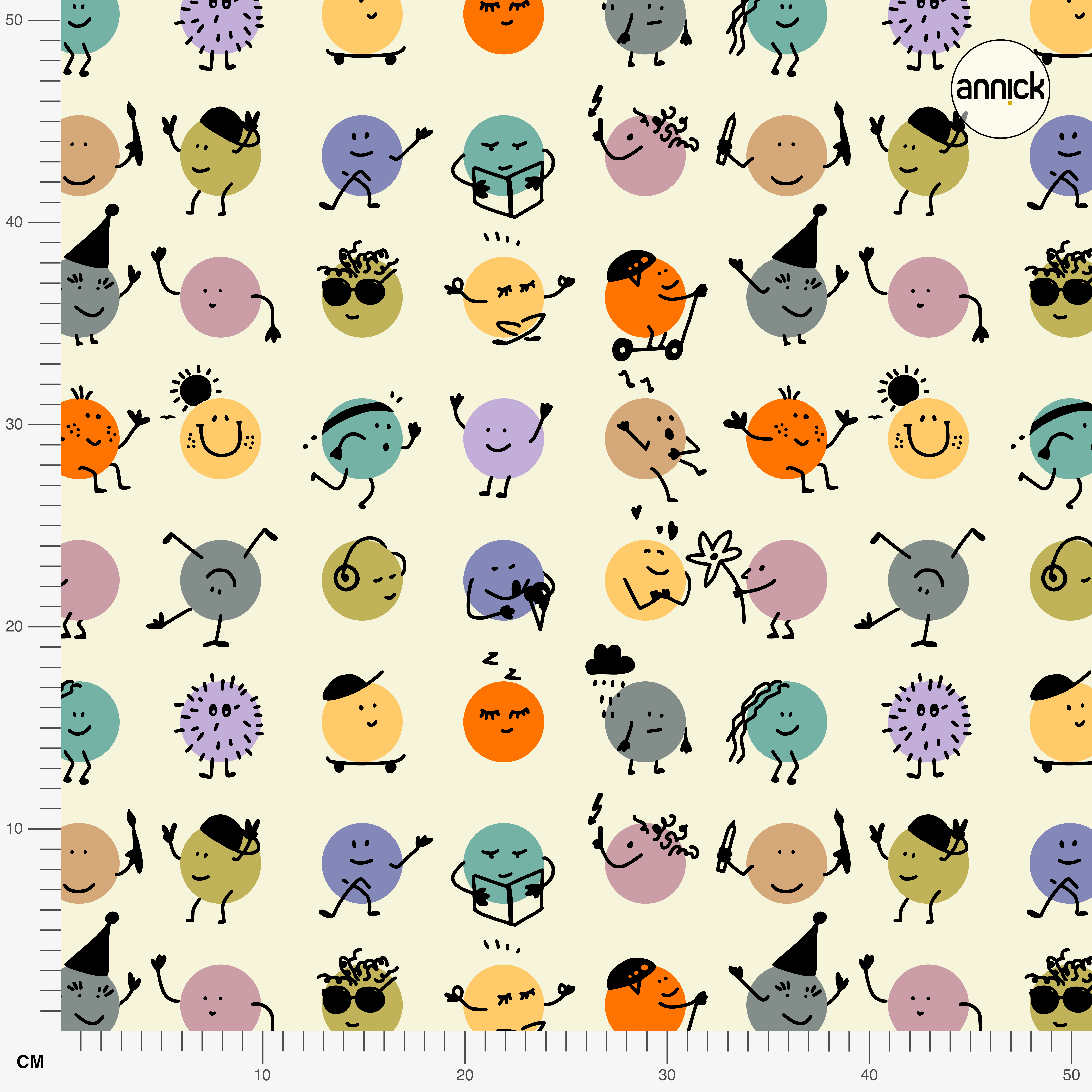 Organic fabric -  Kids Day Funny Dots multicolor