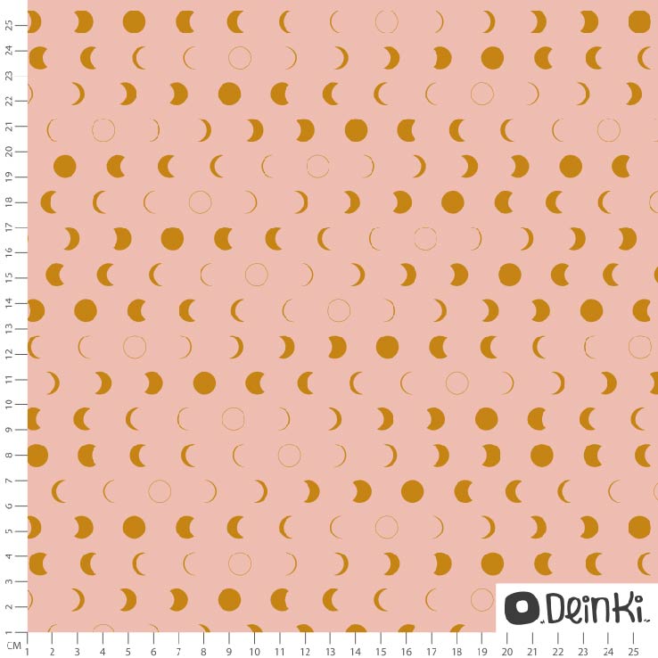 Bio Stoff  - Mondphasen Rosa - Deinki, rosa, Mond