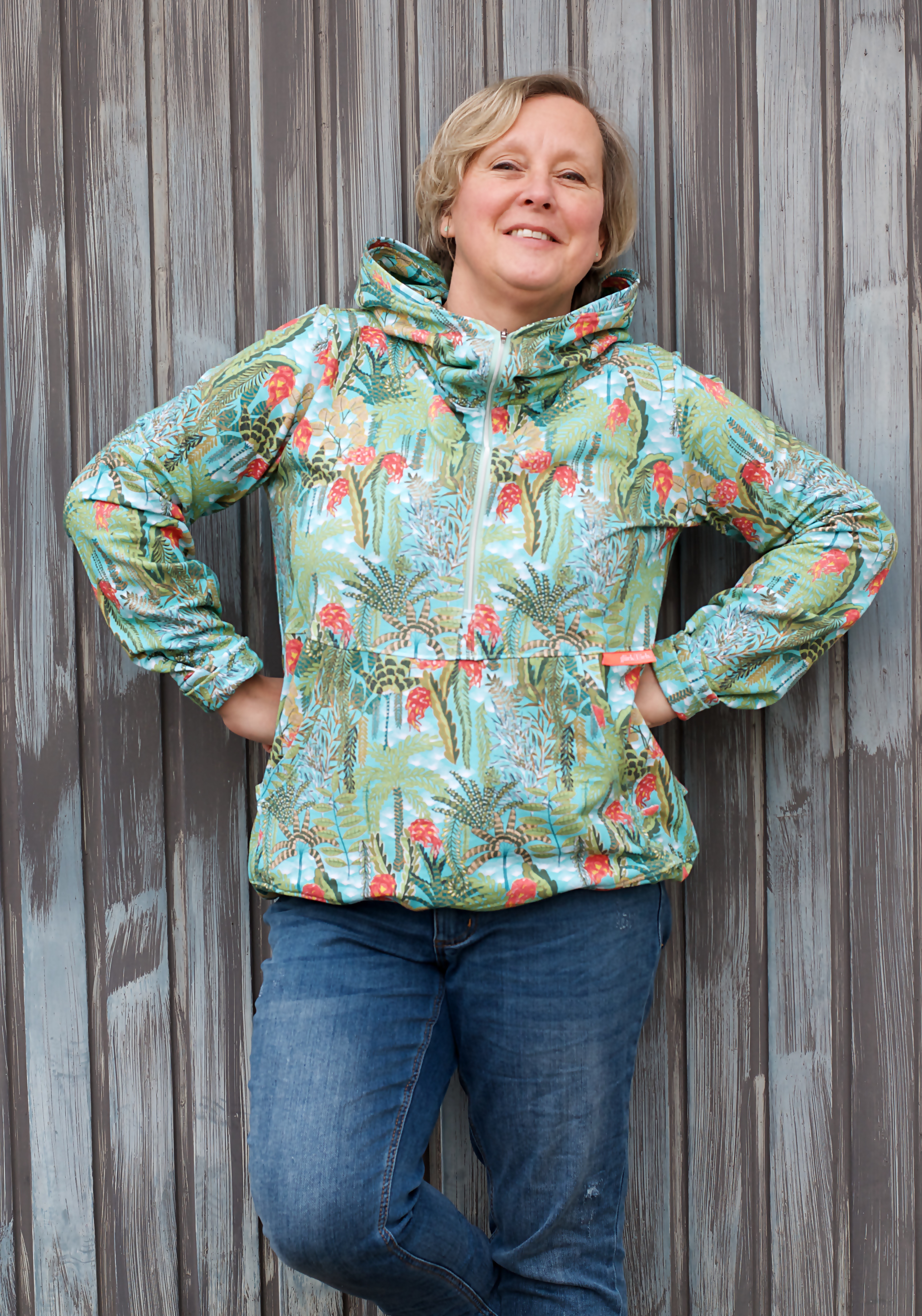 Bio Webware Stoff - Tropical Lounge Jungle Colorful Aqua - Annick, blau, Blätter, 100% Bio-Baumwolle Bio Webware Stoff - Tropical Lounge Jungle Colorful Aqua - Annick, blau, Blätter, 100% Bio-Baumwolle