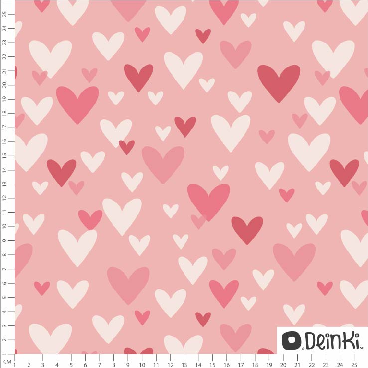 Bio Webware Stoff - Kleine Fliegende Herzen - Deinki, pink, weiß, rosa, Herzen, 100% Bio-Baumwolle Bio Webware Stoff - Kleine Fliegende Herzen - Deinki, pink, weiß, rosa, Herzen, 100% Bio-Baumwolle