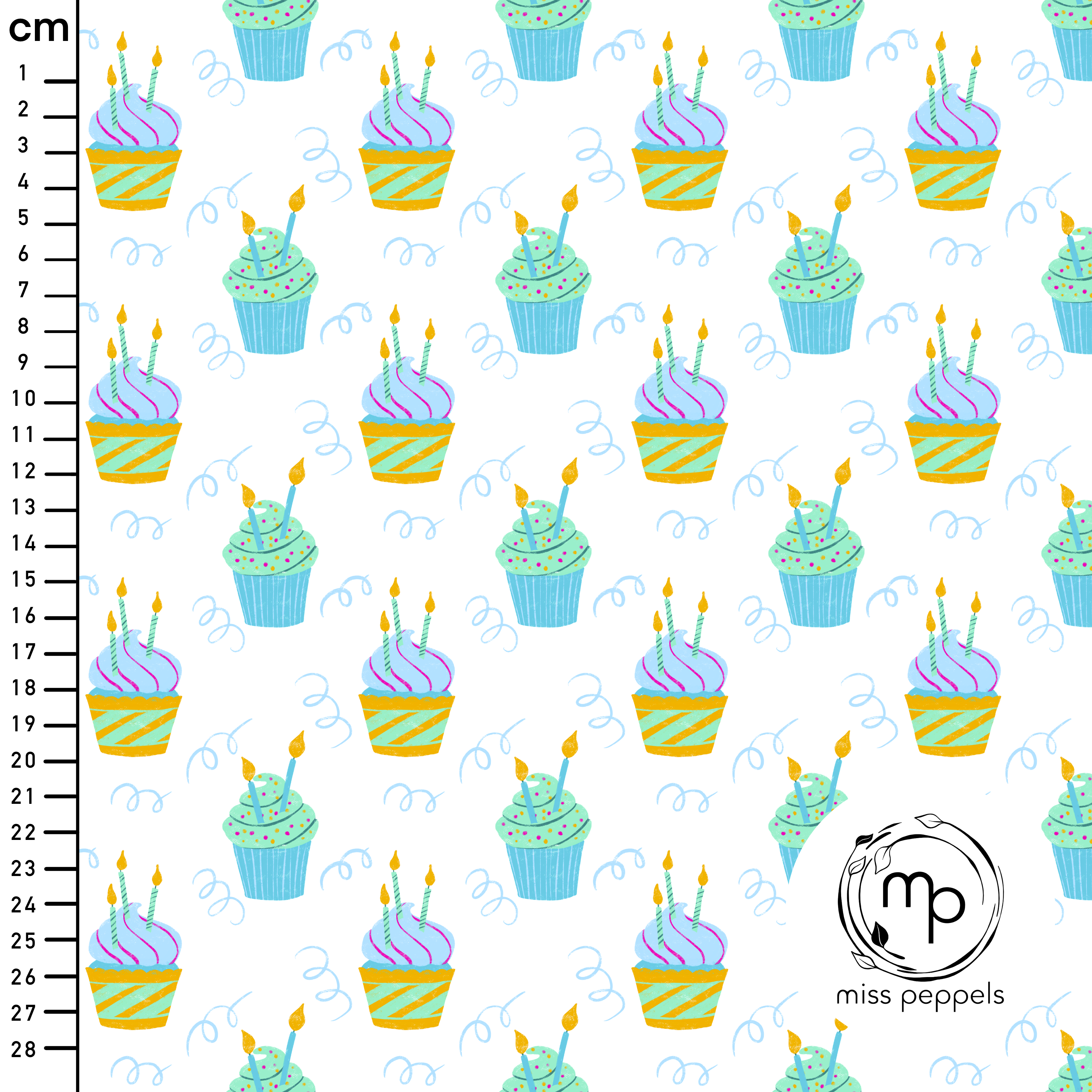 Bio Stoff - Muffins blau