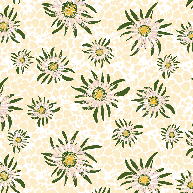 Bio Stoff  - Sternblumen grün, gelb