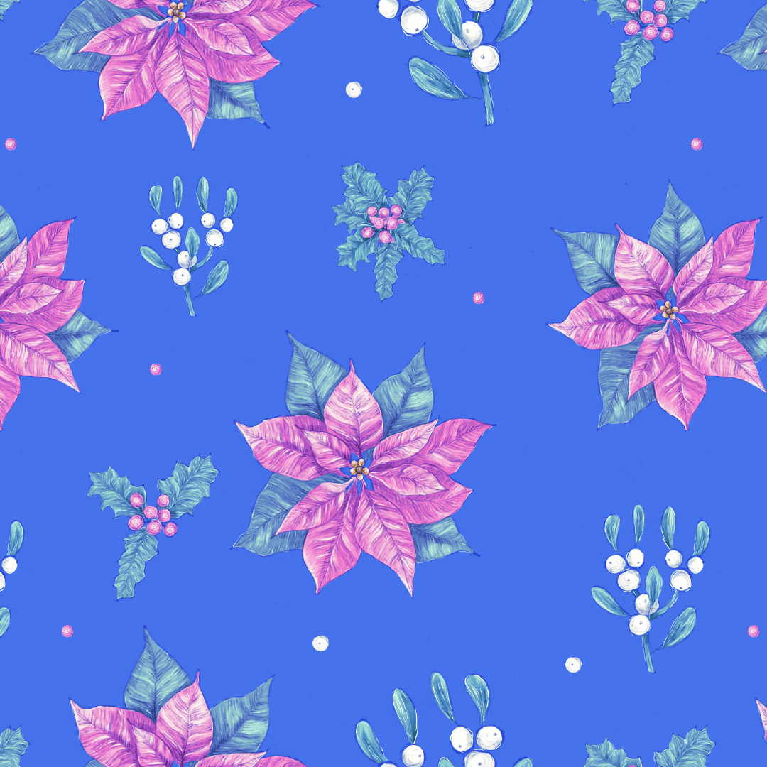 Weihnachtsblumen Blau