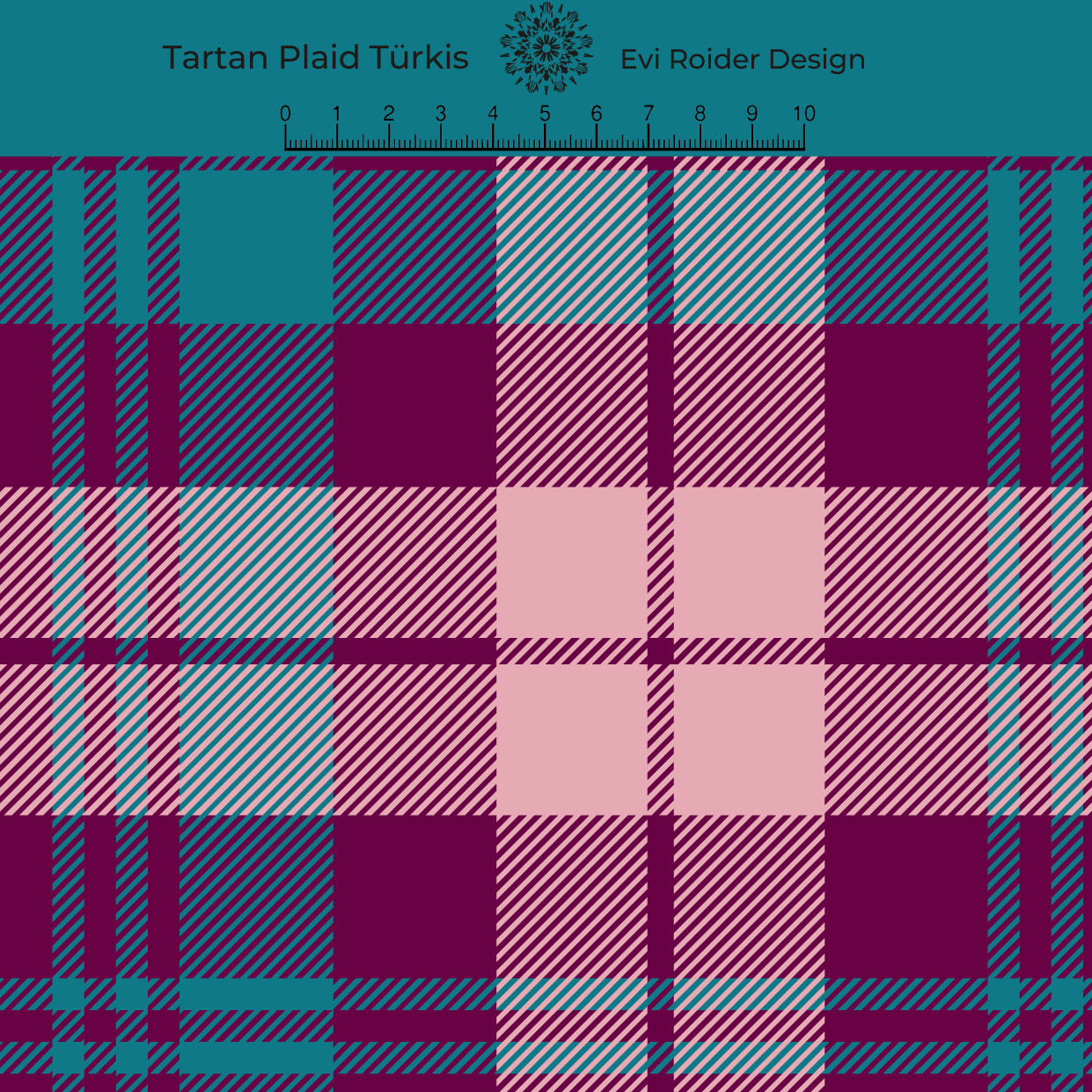 Bio Stoff - Tartan Plaid Türkis von Evi Roider in türkis Bio Stoff - Tartan Plaid Türkis von Evi Roider in türkis