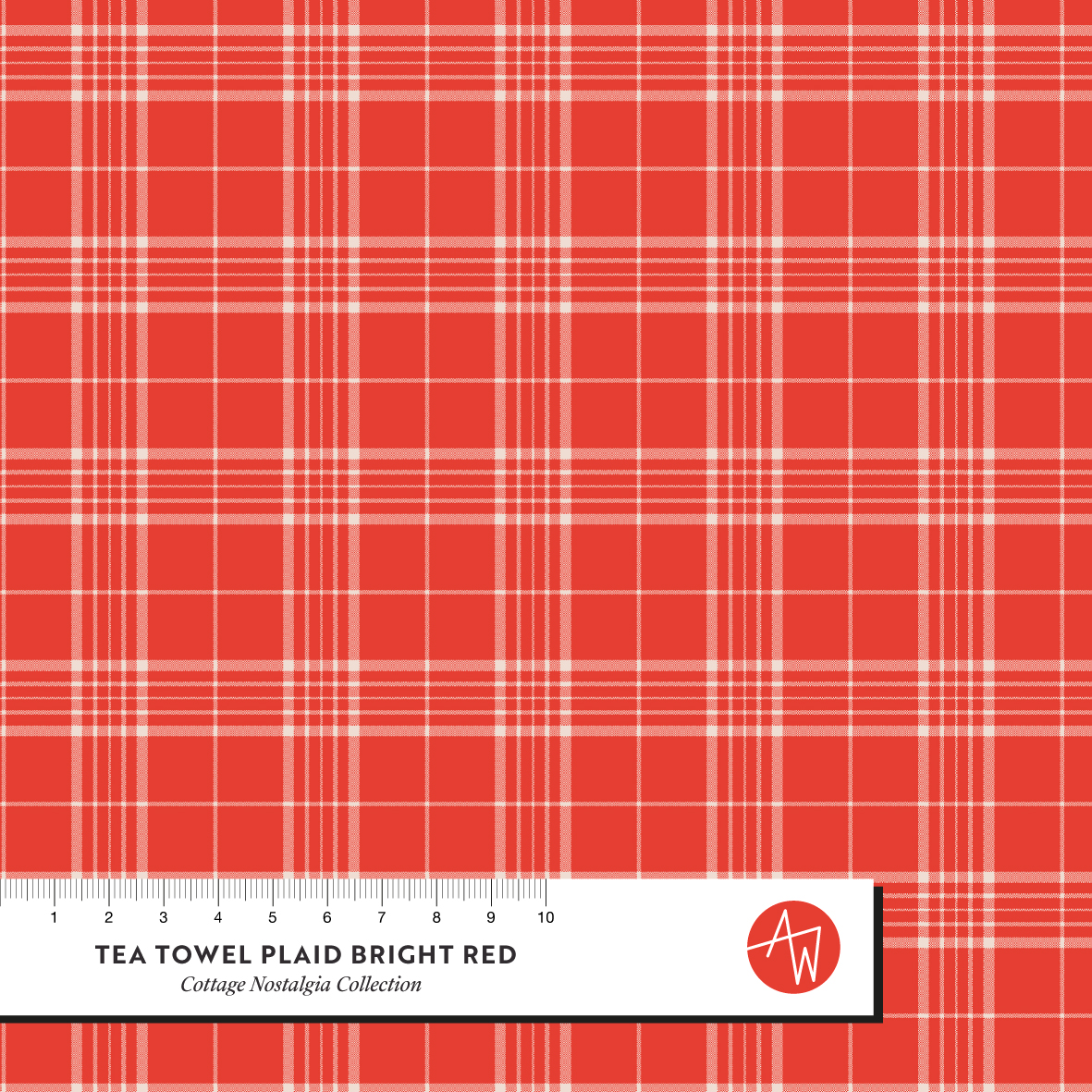 Bio Stoff - Tea Towel Plaid Bright Red von Alexandra Weise in rot