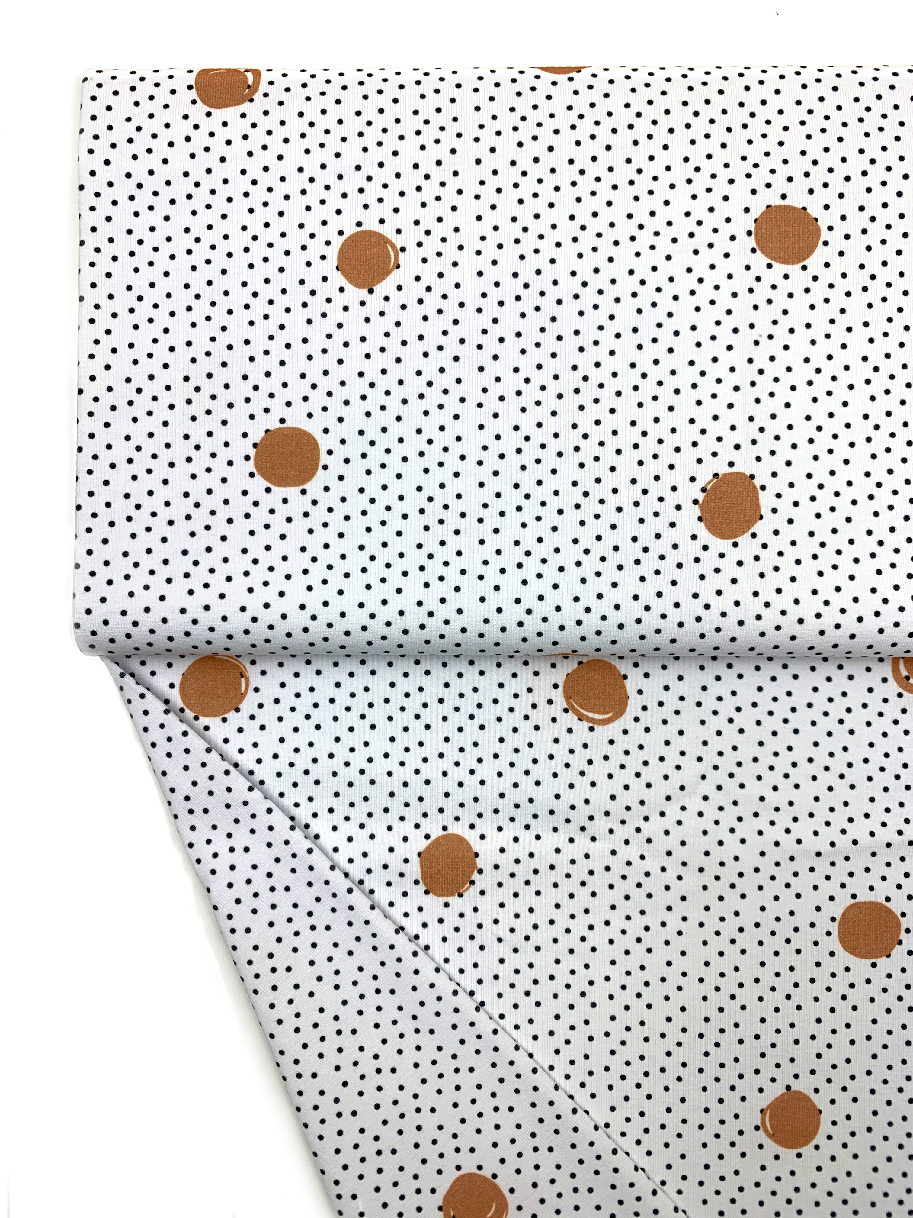 Bio Webware Stoff - Waffle Dots caramel - etvoila, weiß, Punkte, 100% Bio-Baumwolle Bio Webware Stoff - Waffle Dots caramel - etvoila, weiß, Punkte, 100% Bio-Baumwolle