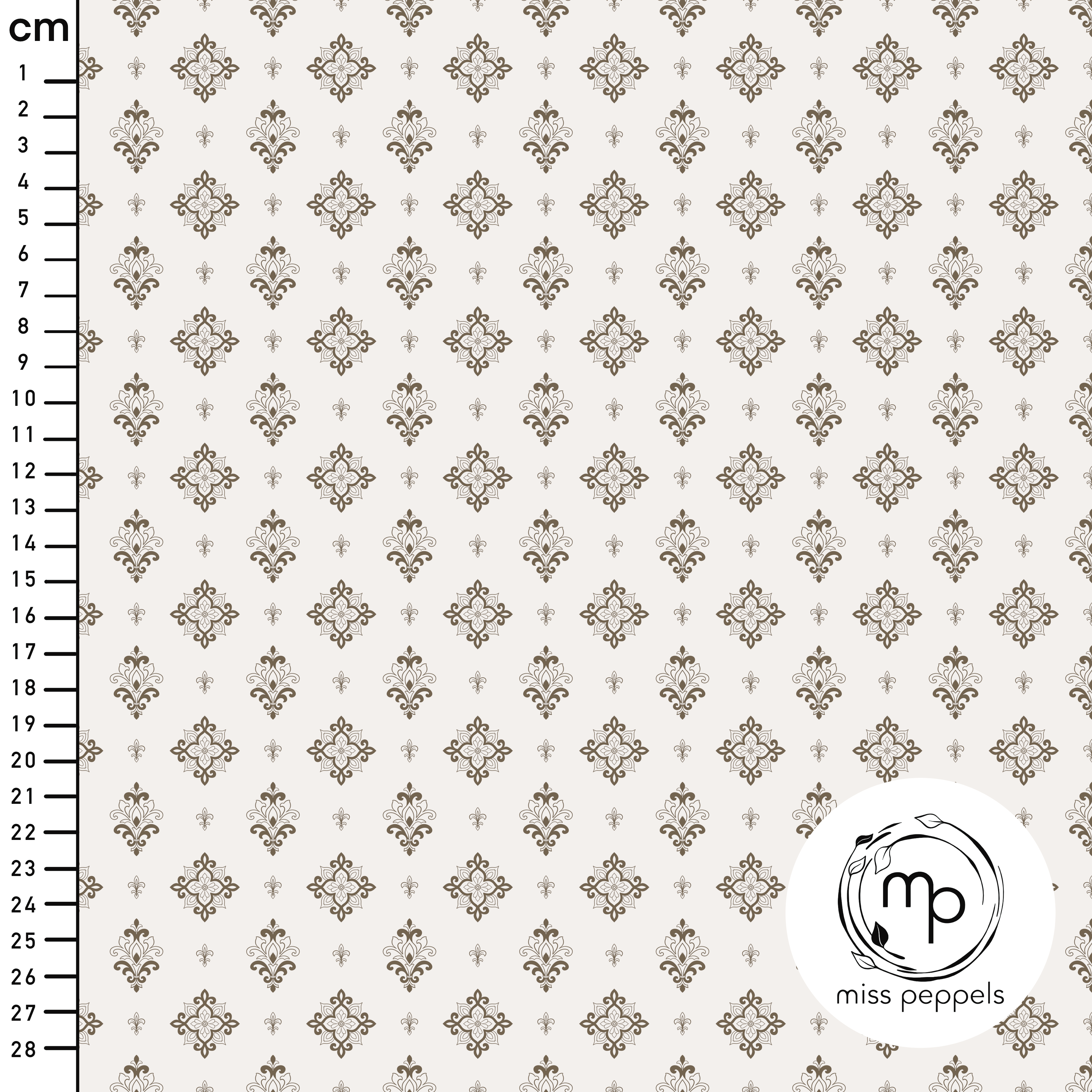 Bio Stoff - Zarte Ornamente beige