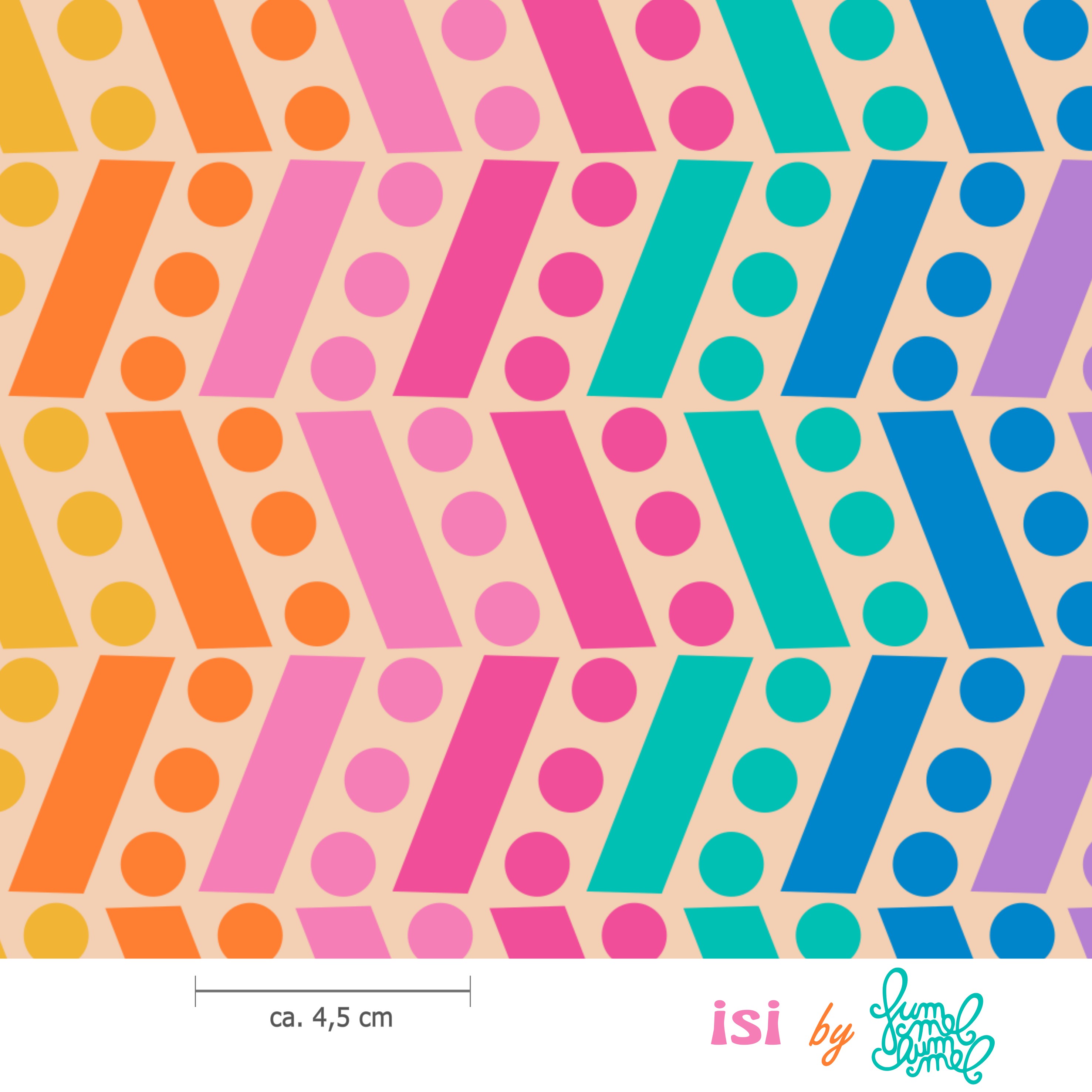 Bio Stoff  - Isi Rainbow hell - Fummelhummel, bunt, Streifen