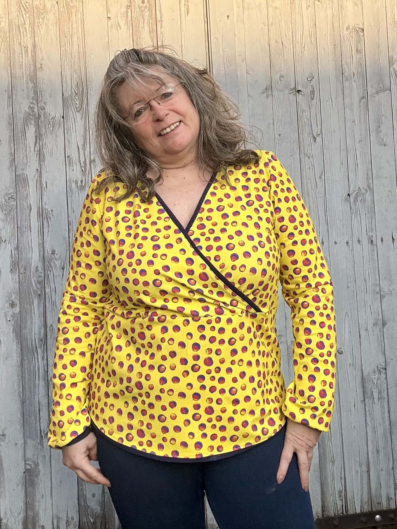Organic Fabric  - Crazy Dots yellow