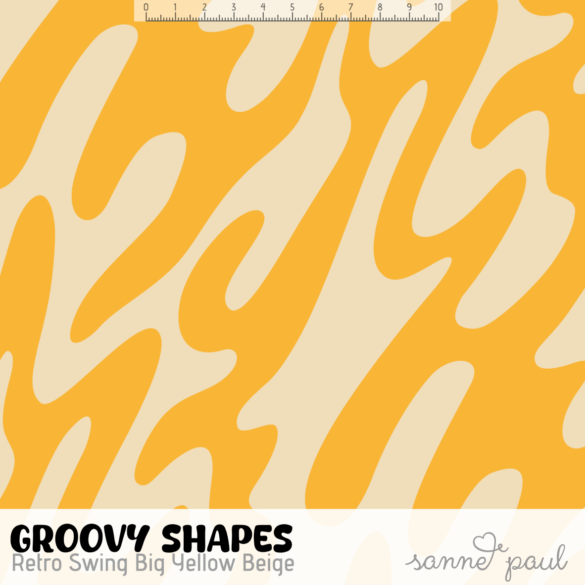 Bio Stoff - Groovy Shapes Retro Swing Big yellow, beige