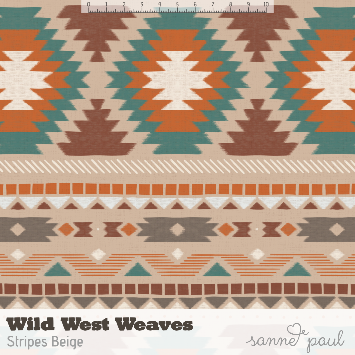 Bio Fabric - Wild West Weaves Stripes Beige by Sanne Paul in beige