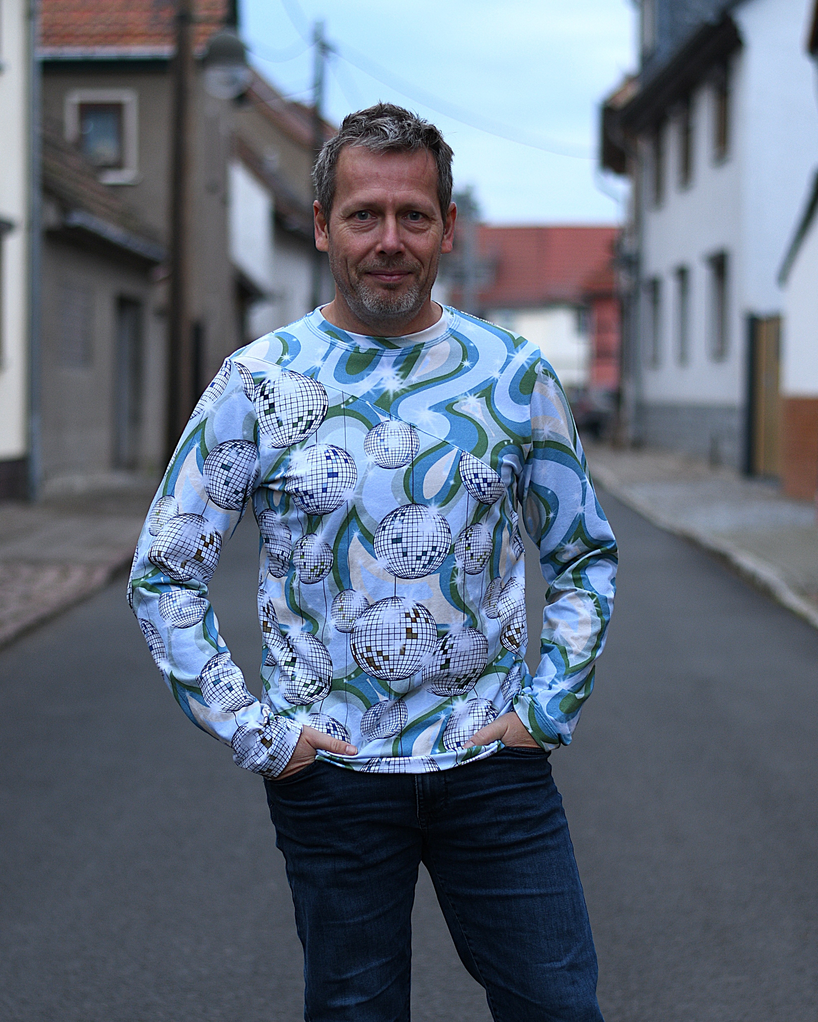 Organic Fabric - Groovy Party Pale Jade 