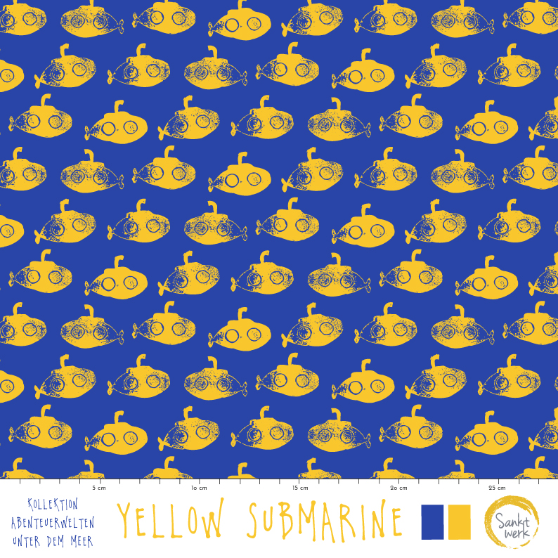 Bio Stoff - Yellow Submarine von Sanktwerk in blau
